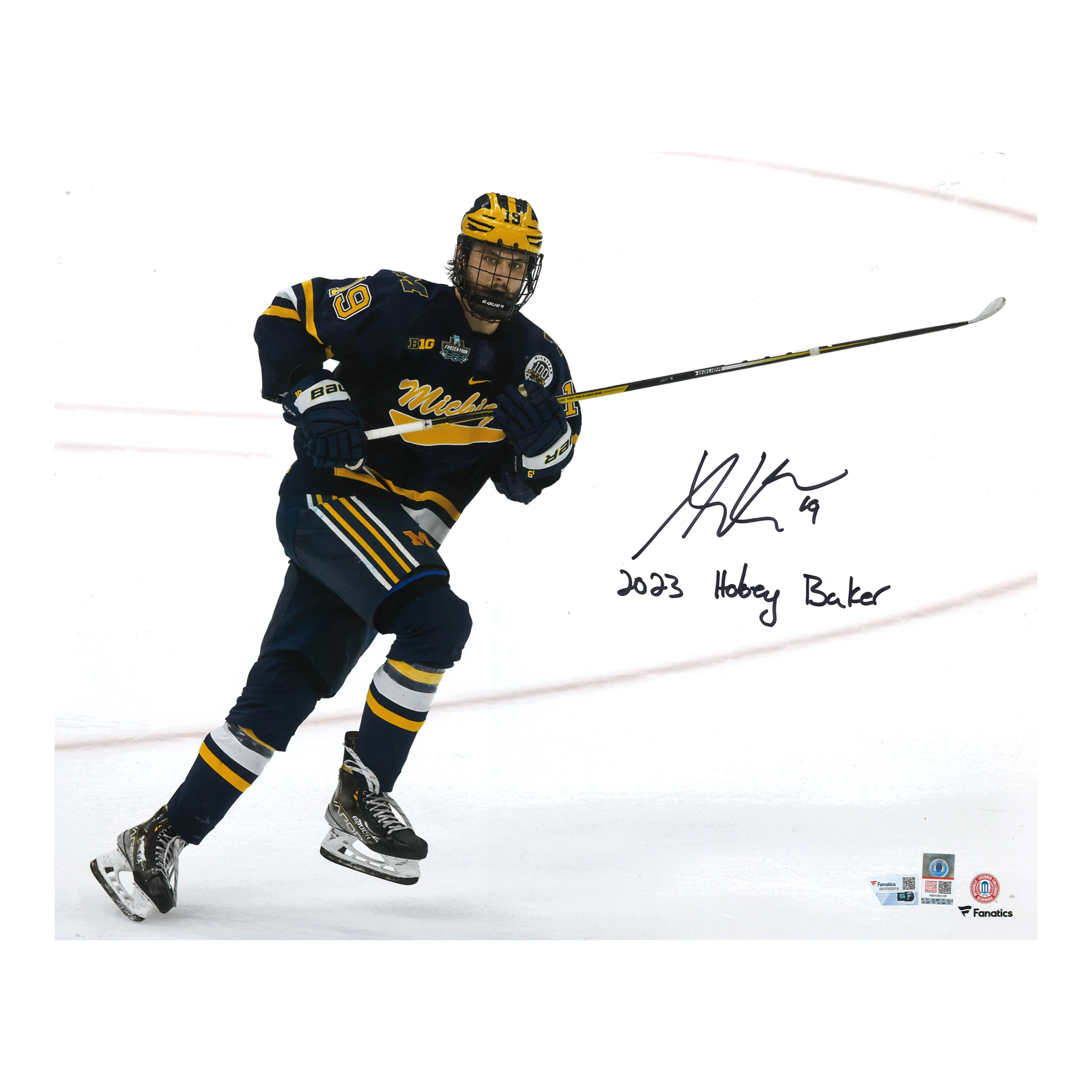 Adam Fantilli Michigan Autographed Signed 23 Hobey Baker 16x20 Photo (Fanatics Auth)