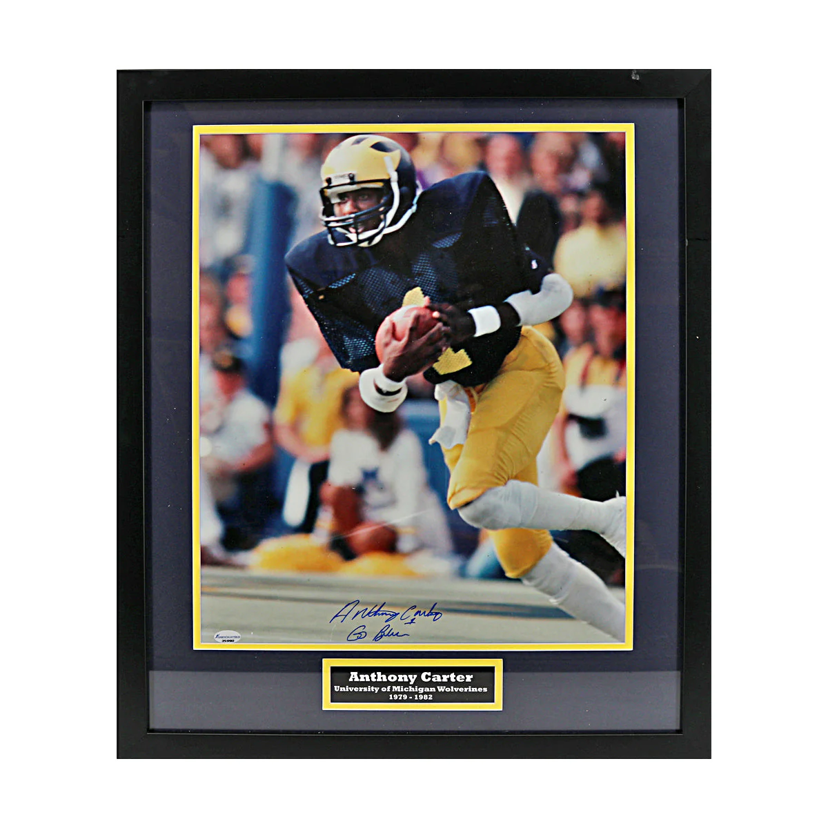 Anthony Carter Michigan Wolverines Signed Inscribed 16x20 Framed Photo (SC COA)
