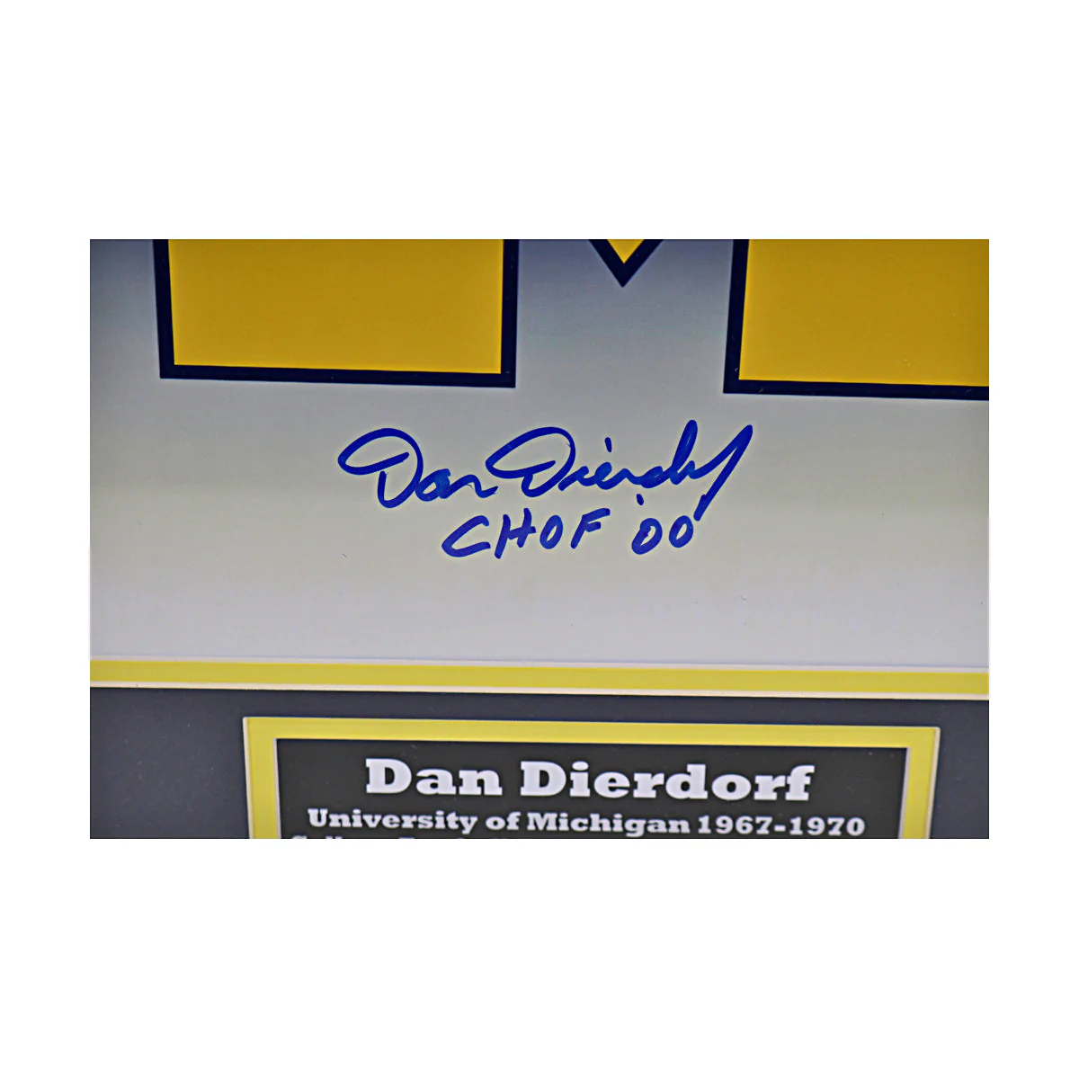 Dan Dierdorf Signed Inscribed Michigan Wolverines 16x20 Framed Photo (PSA COA) - Image 2