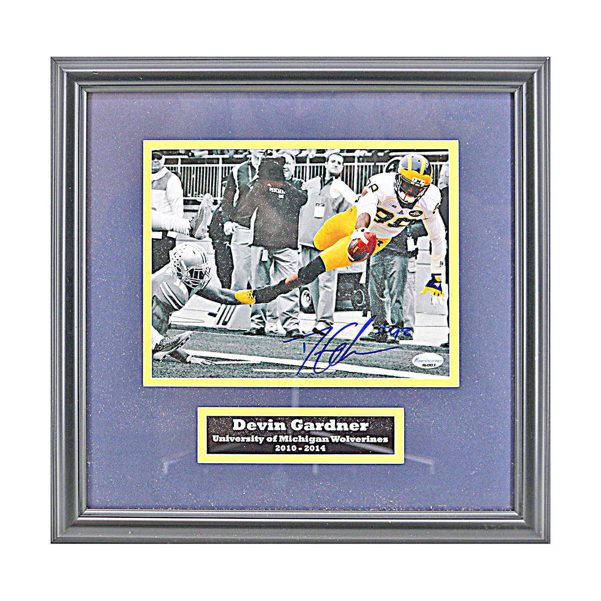 Devin Gardner Signed Michigan Wolverines 8x10 Spotlight Framed Photo (SC COA)