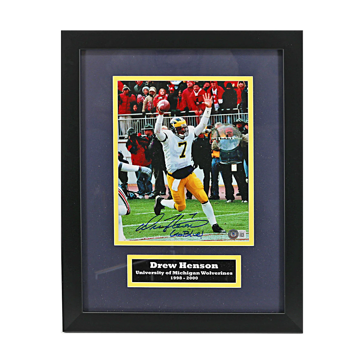 Drew Henson Signed Michigan Wolverines 8x10 Framed Photo (Beckett Auth)