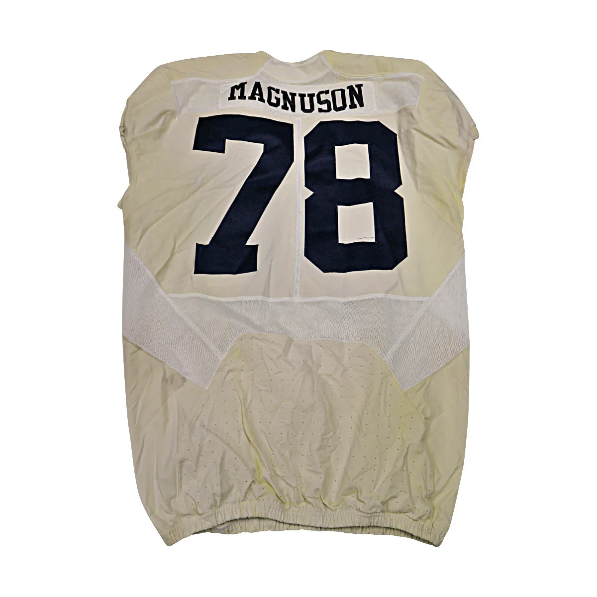Erik Magnuson Michigan Wolverines #78 2016 Practice Used White Jordan Brand Jersey