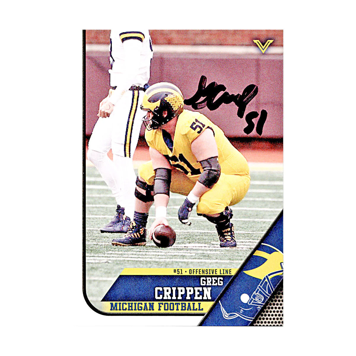 Greg Crippen Michigan Wolverines Autographed Signed 2023 Valiant Trading Card (CX Champions Circle LOA)