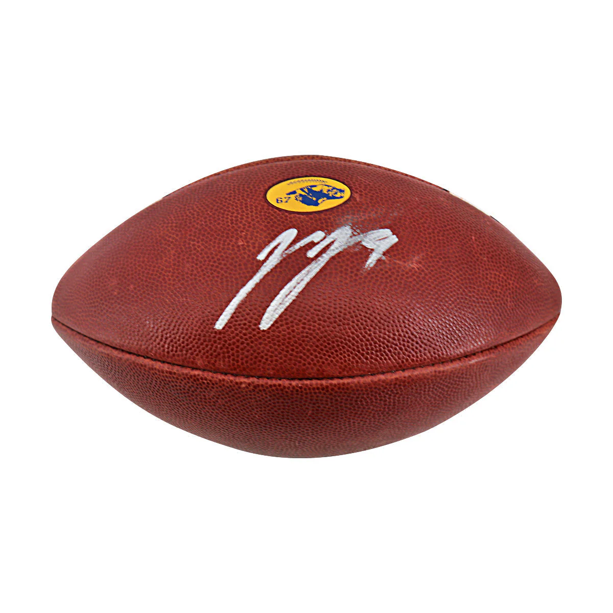 JJ McCarthy University of Michigan Autographed Team Issued Nike Vapor Elite Ball #67 Football (CX Auth) - Image 2