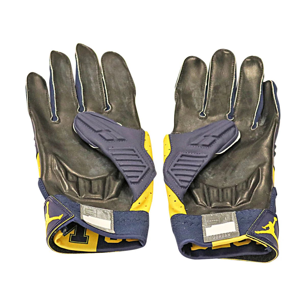 Jordan Brand D-Tack 5.0 Michigan Wolverines Blue Gloves Size: L Style 459 - Image 2