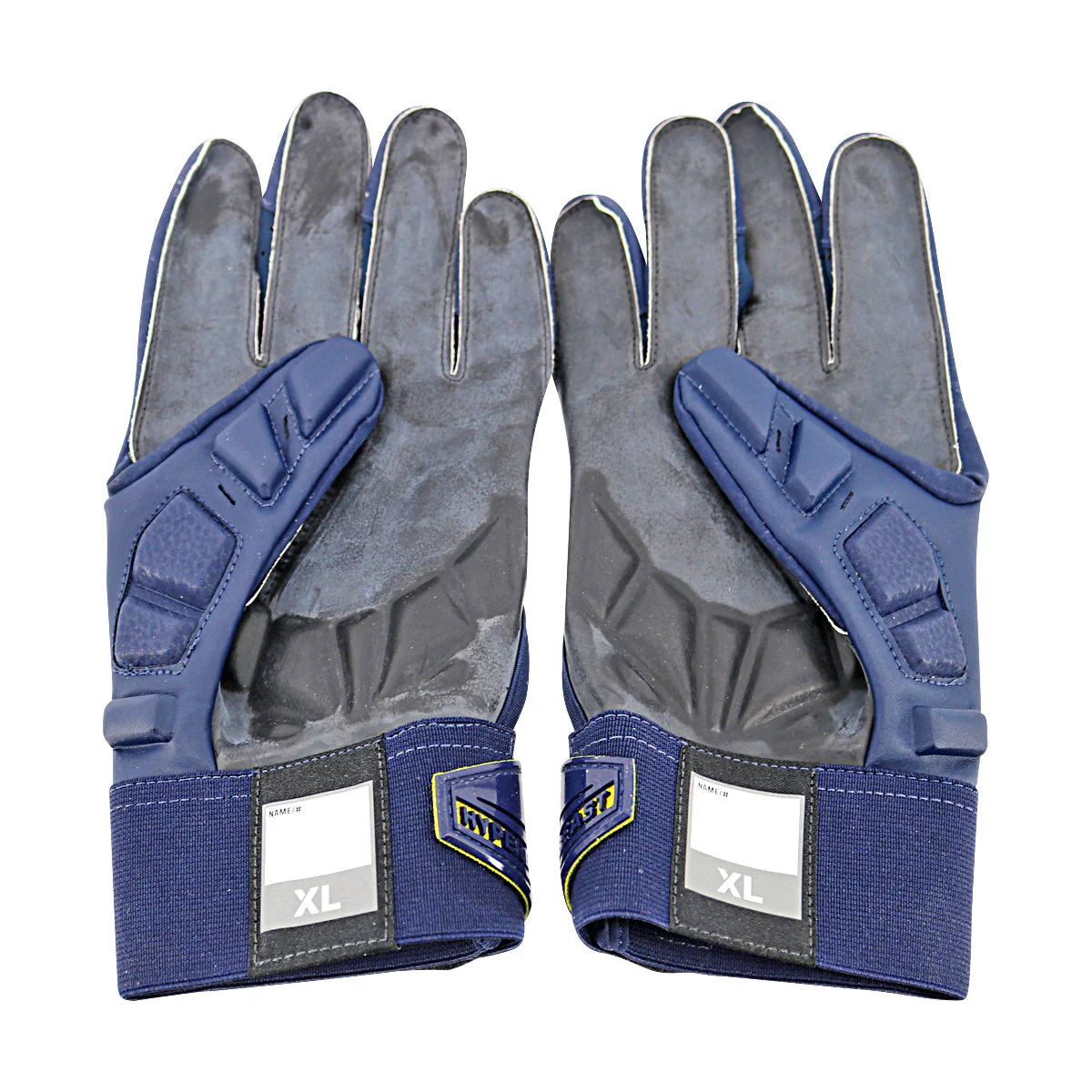 Jordan Brand Hyperbeast Leather Michigan Wolverines Blue Gloves Size: XL Style 979 - Image 2