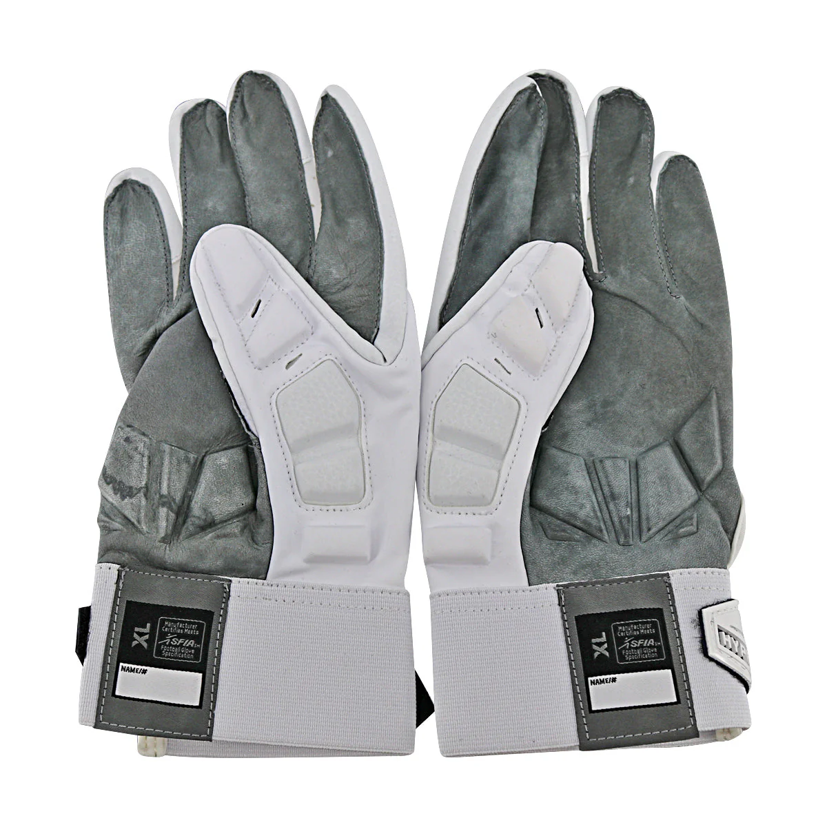 Jordan Brand Hyperbeast Leather Michigan Wolverines White Gloves Size: XL Style 469 - Image 2