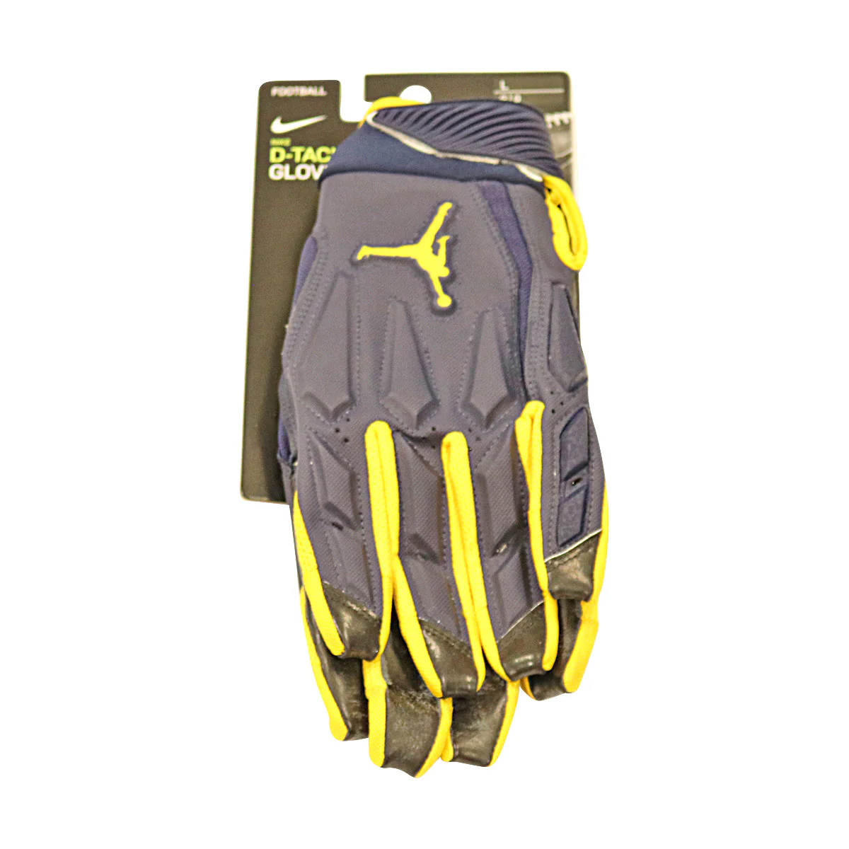 Jordan Brand SM D-Tack 6.0 FG CLG Michigan Wolverines Blue Gloves Size: L  PGF975