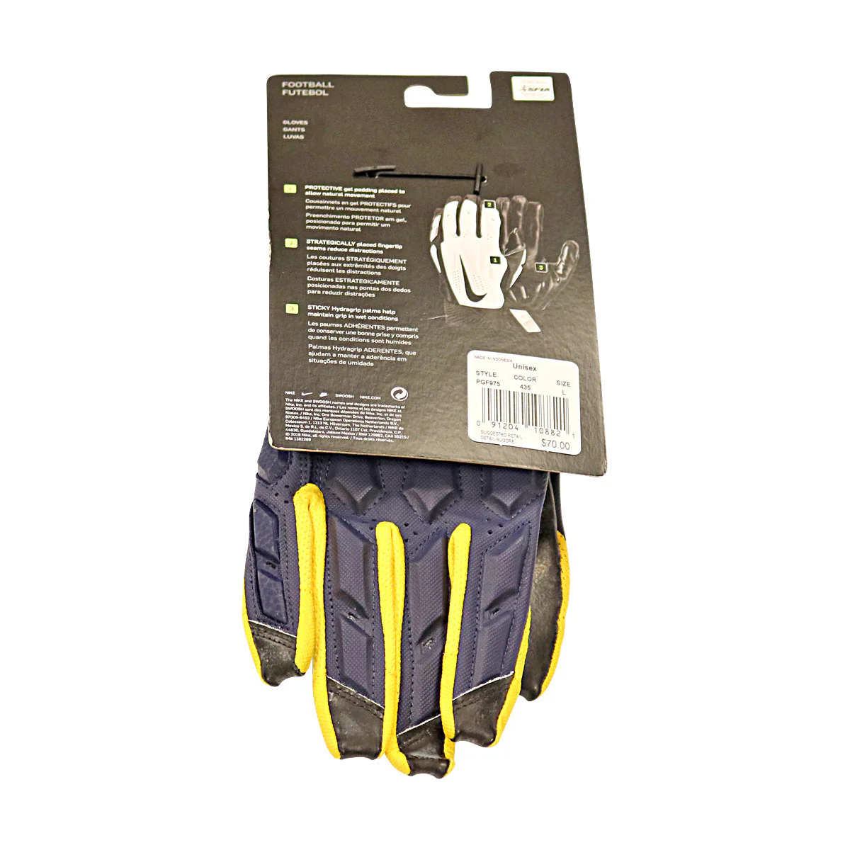 Jordan Brand SM D-Tack 6.0 FG CLG Michigan Wolverines Blue Gloves Size: L  PGF975 - Image 2