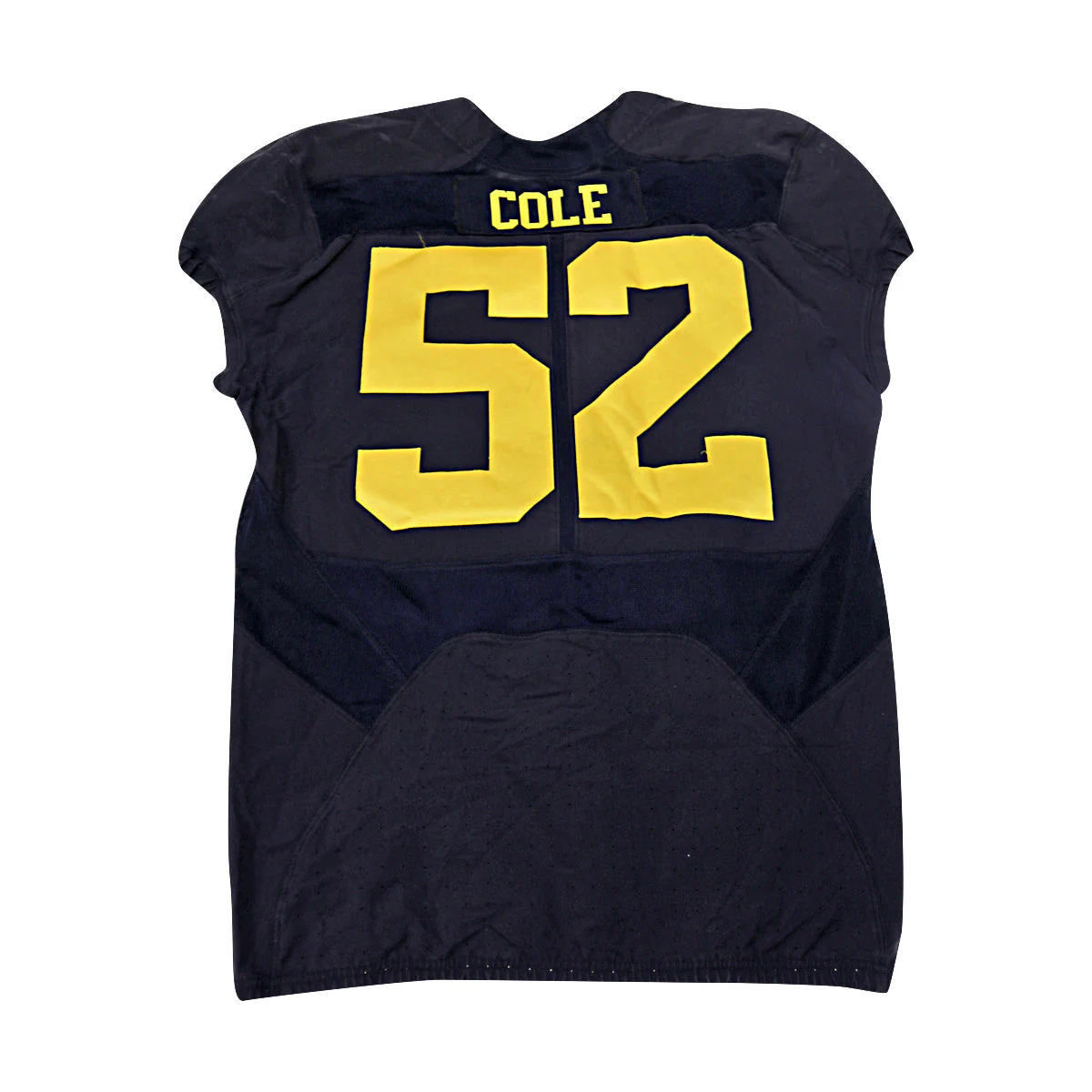 Mason Cole Michigan Wolverines #52 Practice Used Navy Jordan Brand Jersey