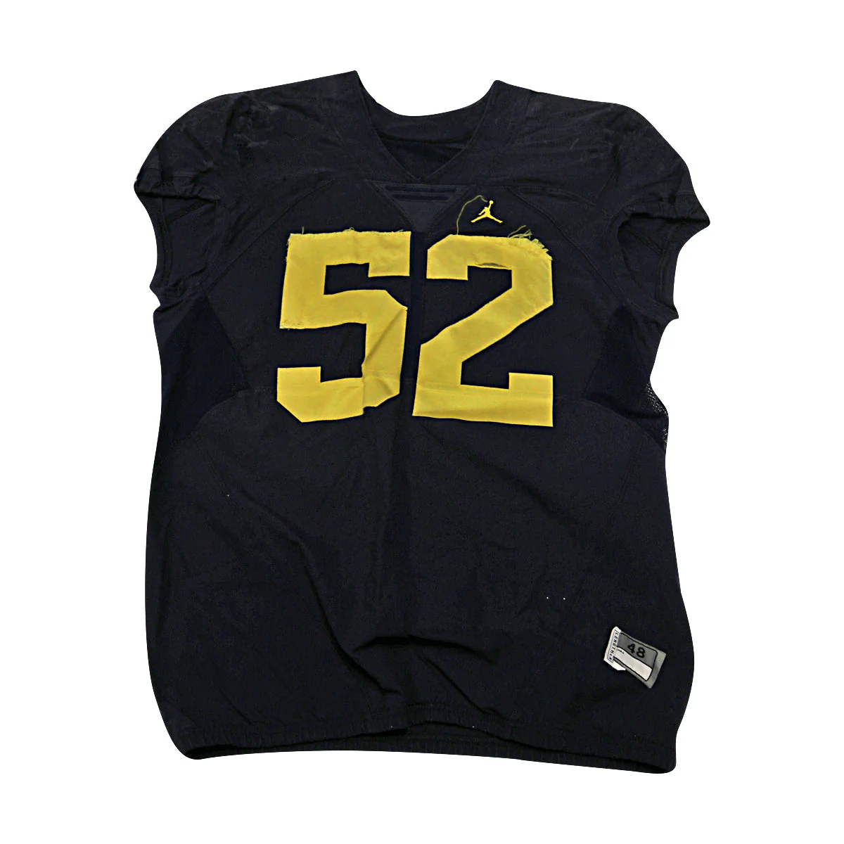 Mason Cole Michigan Wolverines #52 Practice Used Navy Jordan Brand Jersey - Image 2