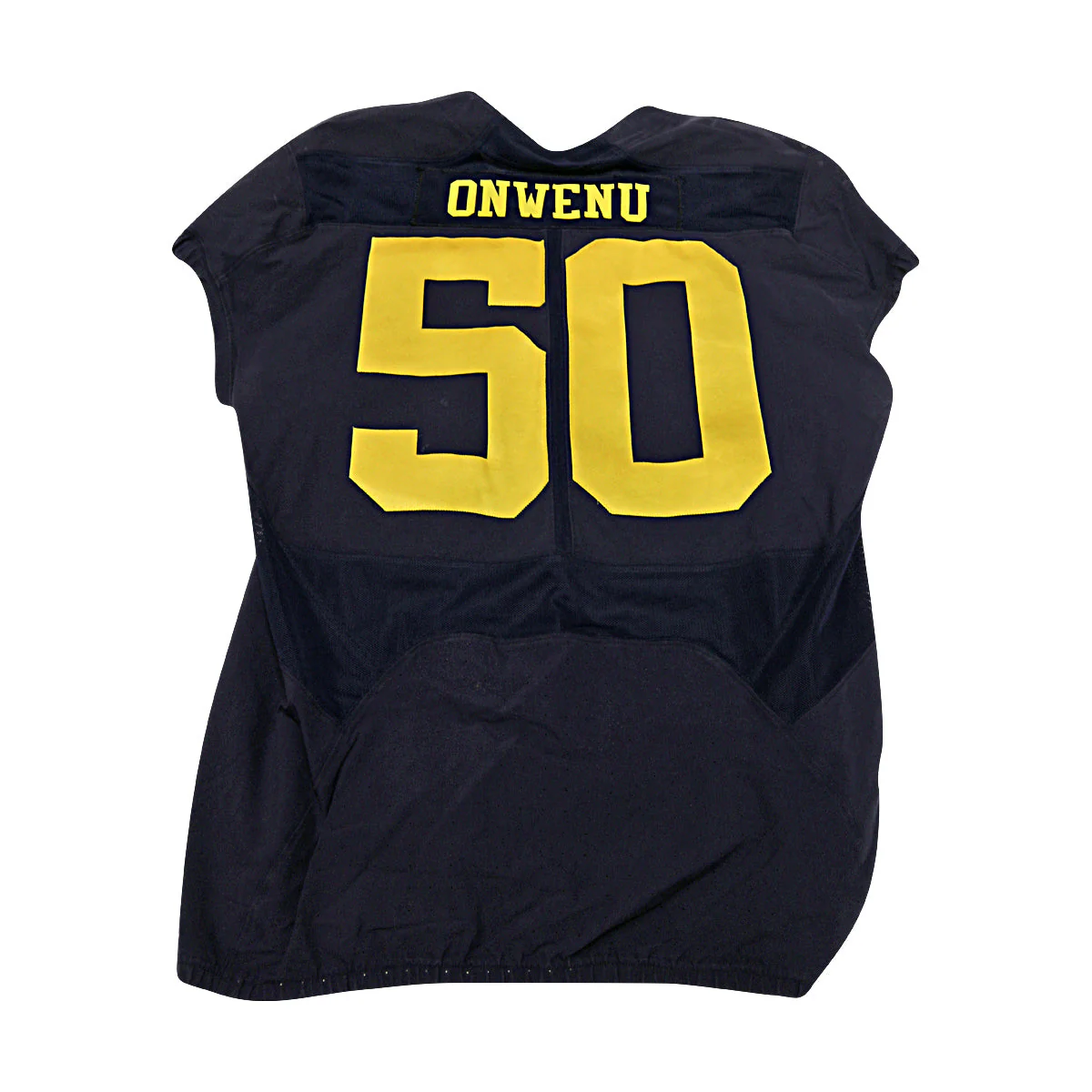 Michael Onwenu Michigan Wolverines #50 Practice Used Navy Jordan Brand Jersey
