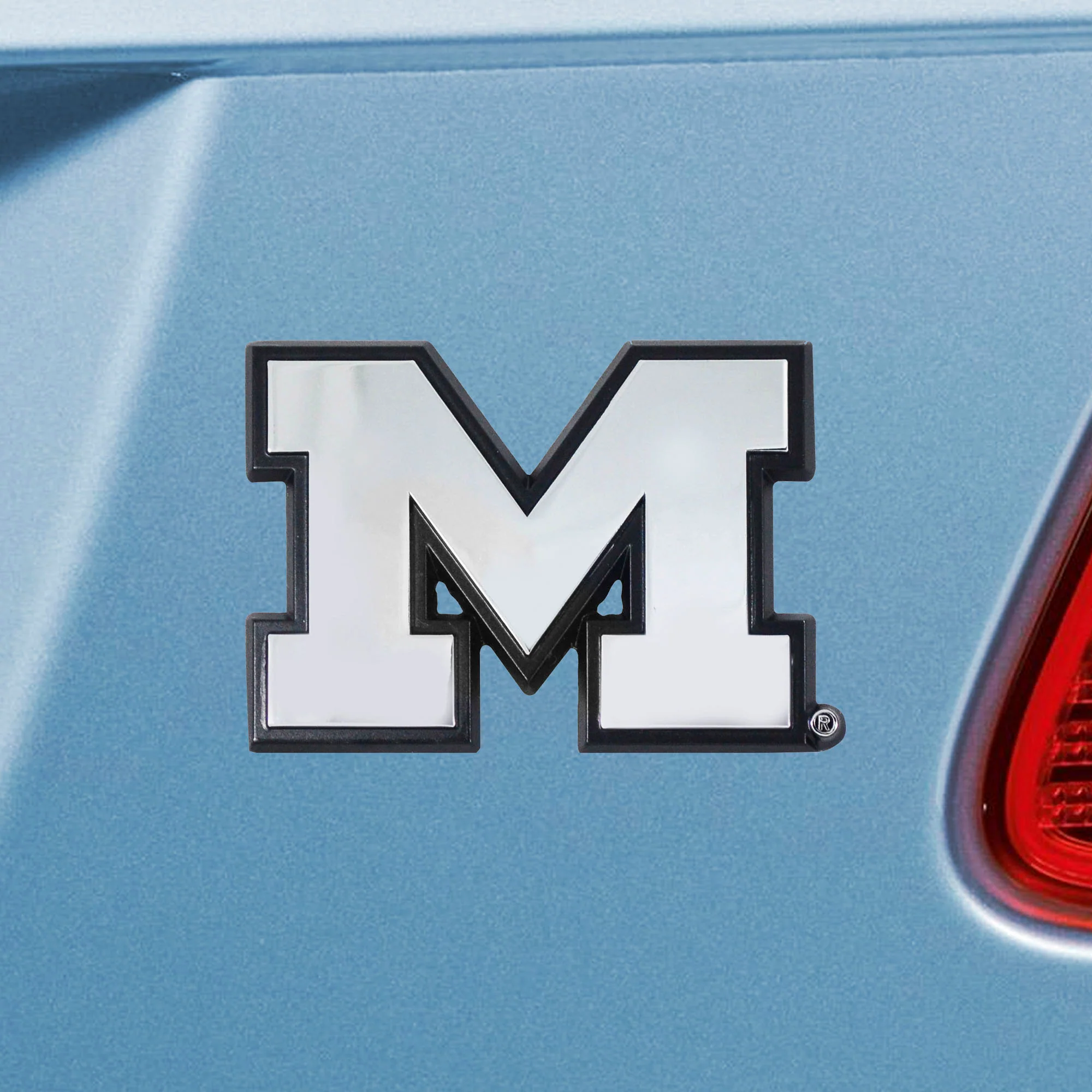 Michigan Wolverines Logo Chrome Auto Emblem - Image 2