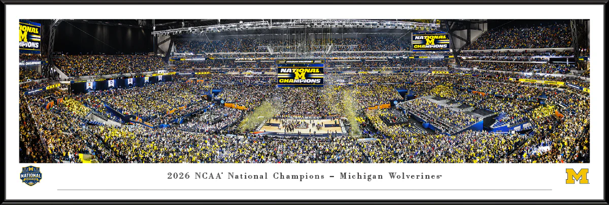 Michigan Wolverines Men's Basketball National Champions Standard Panorama