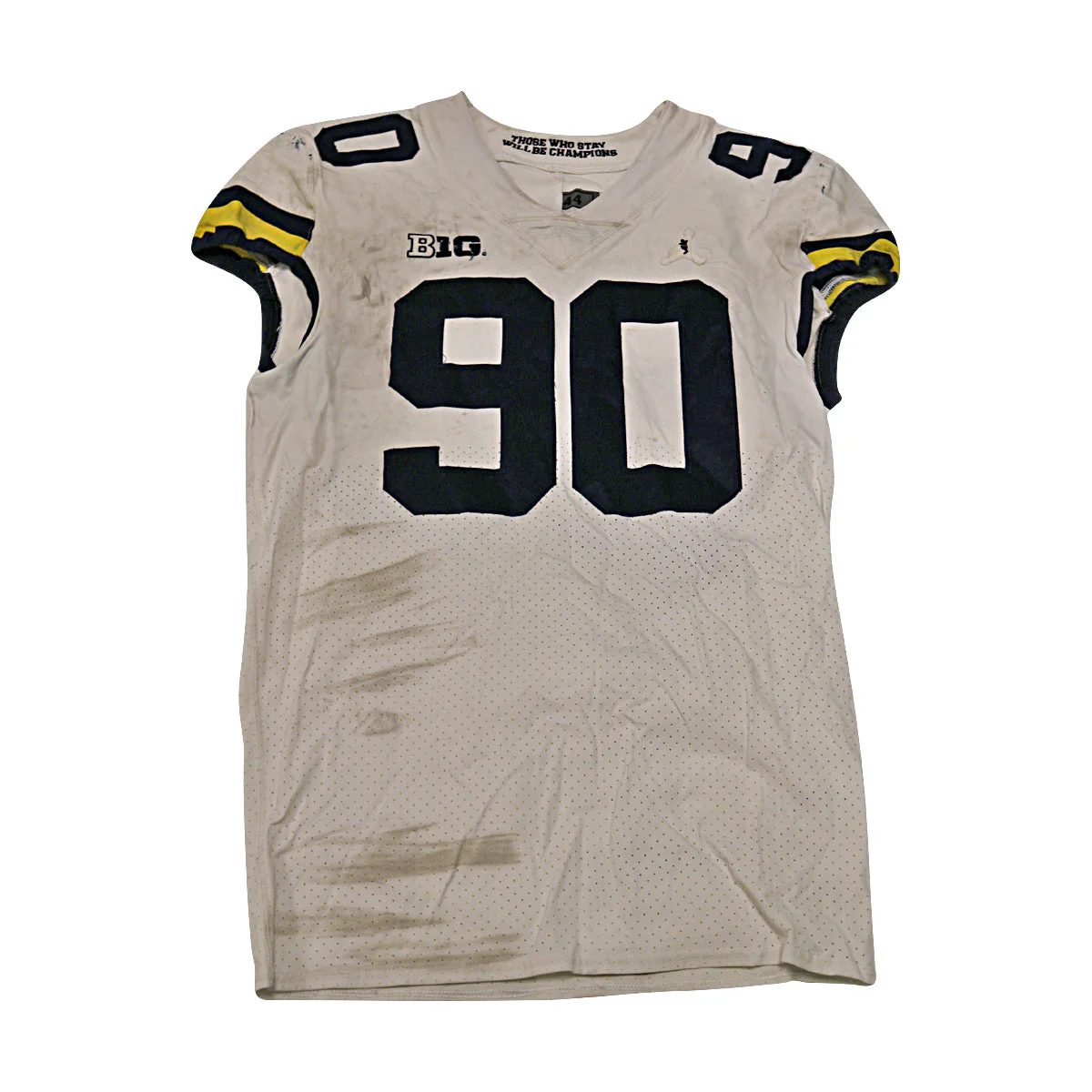 Michigan Wolverines #90 2018 Practice Used White Jordan Brand Jersey
