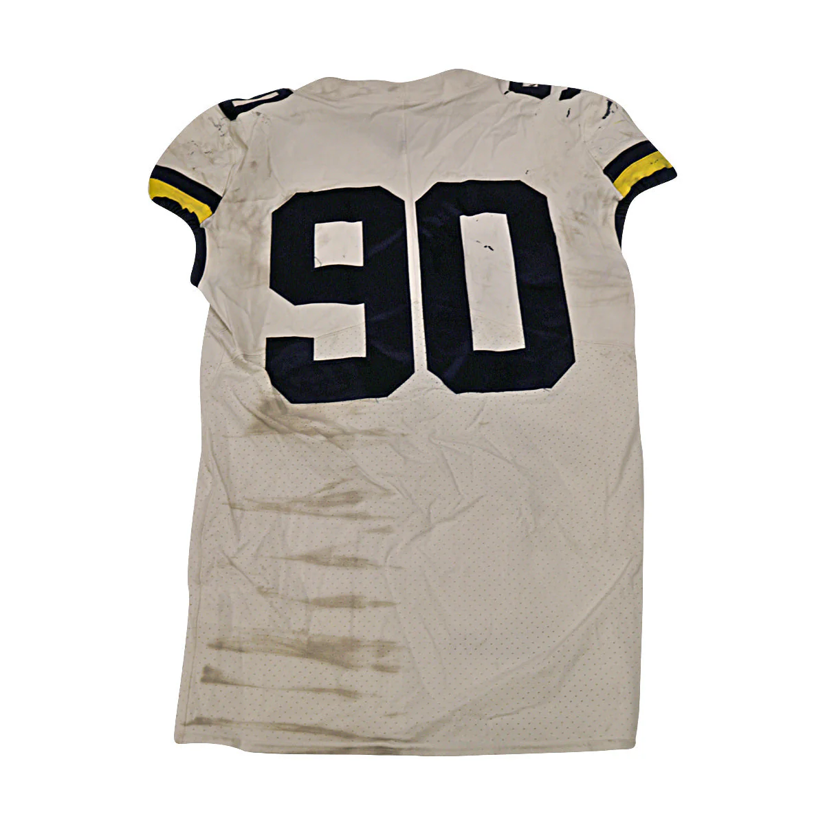 Michigan Wolverines #90 2018 Practice Used White Jordan Brand Jersey - Image 2