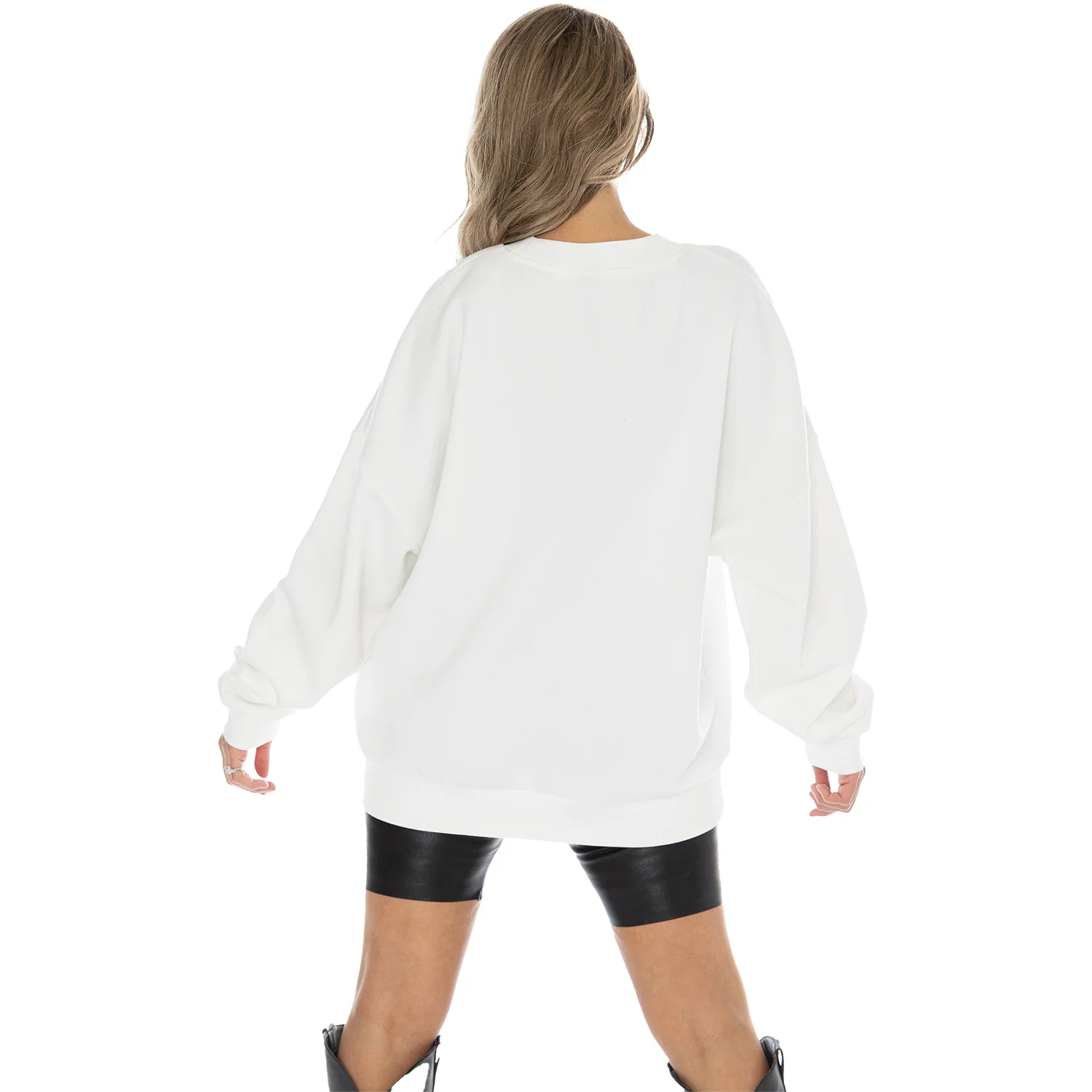 Michigan Wolverines Women's Fair Catch Premium Fleece Drop Shoulder Crewneck - Image 4