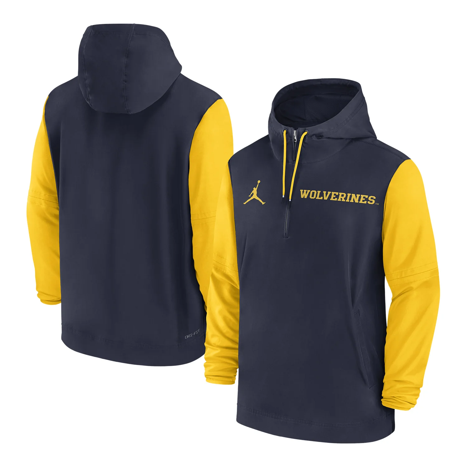Michigan Wolverines Jordan Brand 2024 Sideline Pregame Player 1/2 Hoodie - Image 3