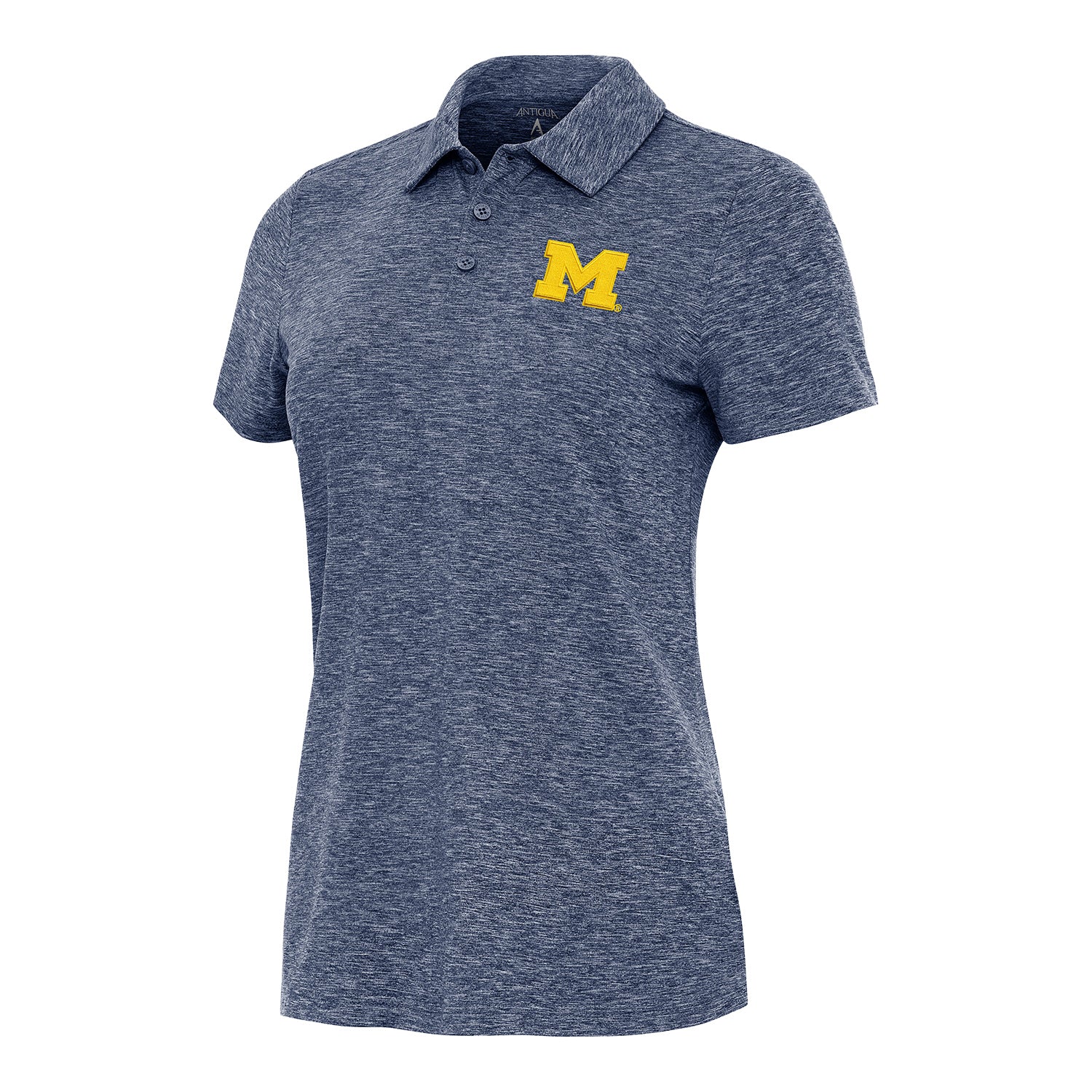 Michigan Wolverines Women's Heather Navy Matter Polo