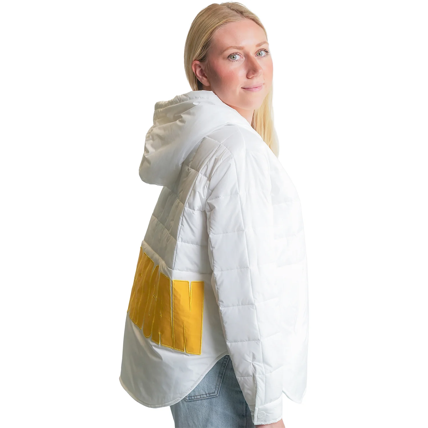 Michigan Wolverines Women's Gwynn Three Button Panel Jacket - Image 3