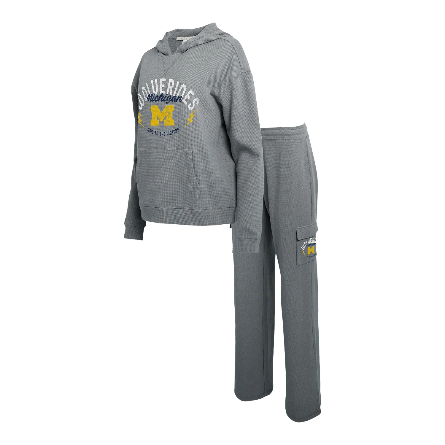 Michigan Wolverines WEAR Grey Waffle Lounge Set