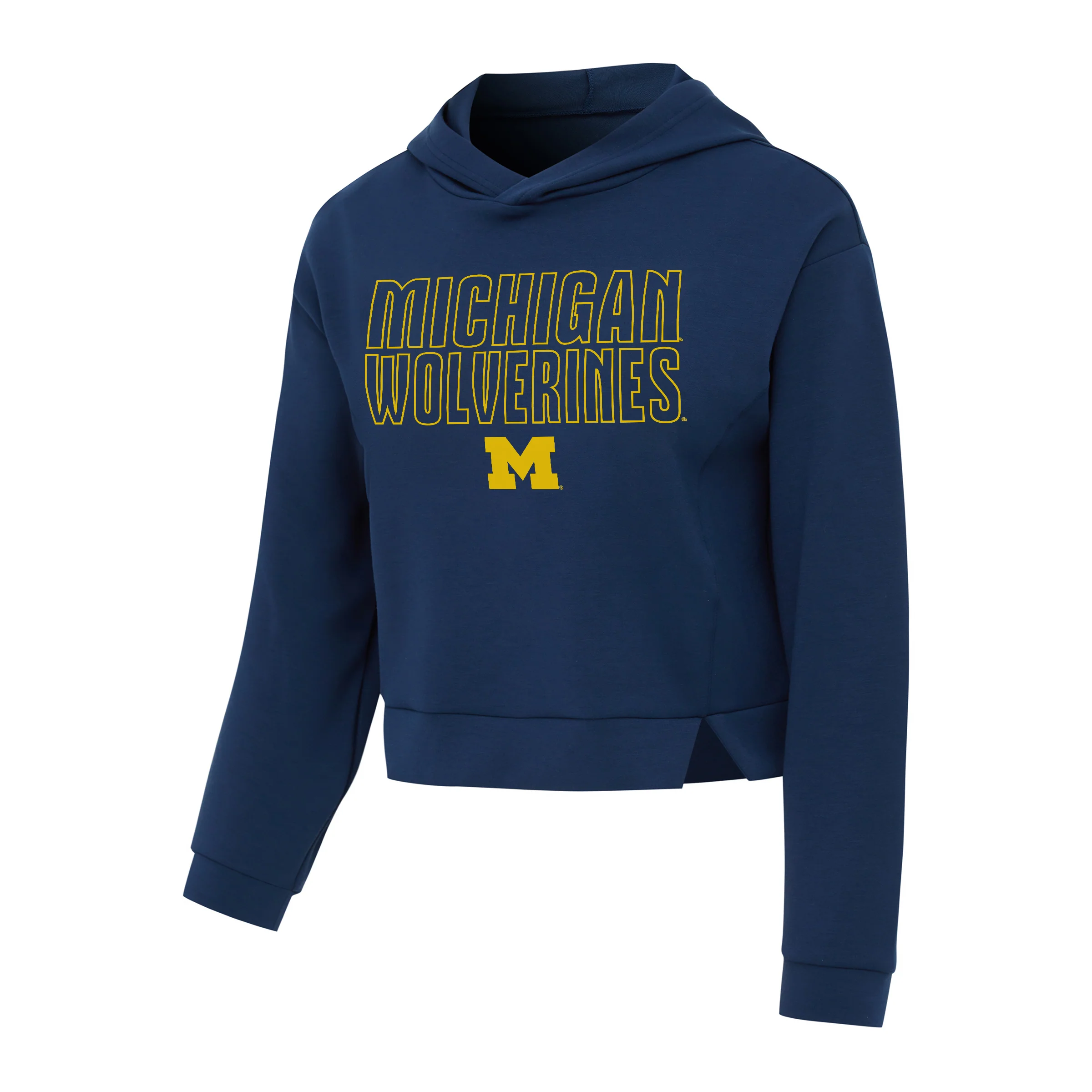 Michigan Wolverines Women's Darby Navy Cropped Hoodie