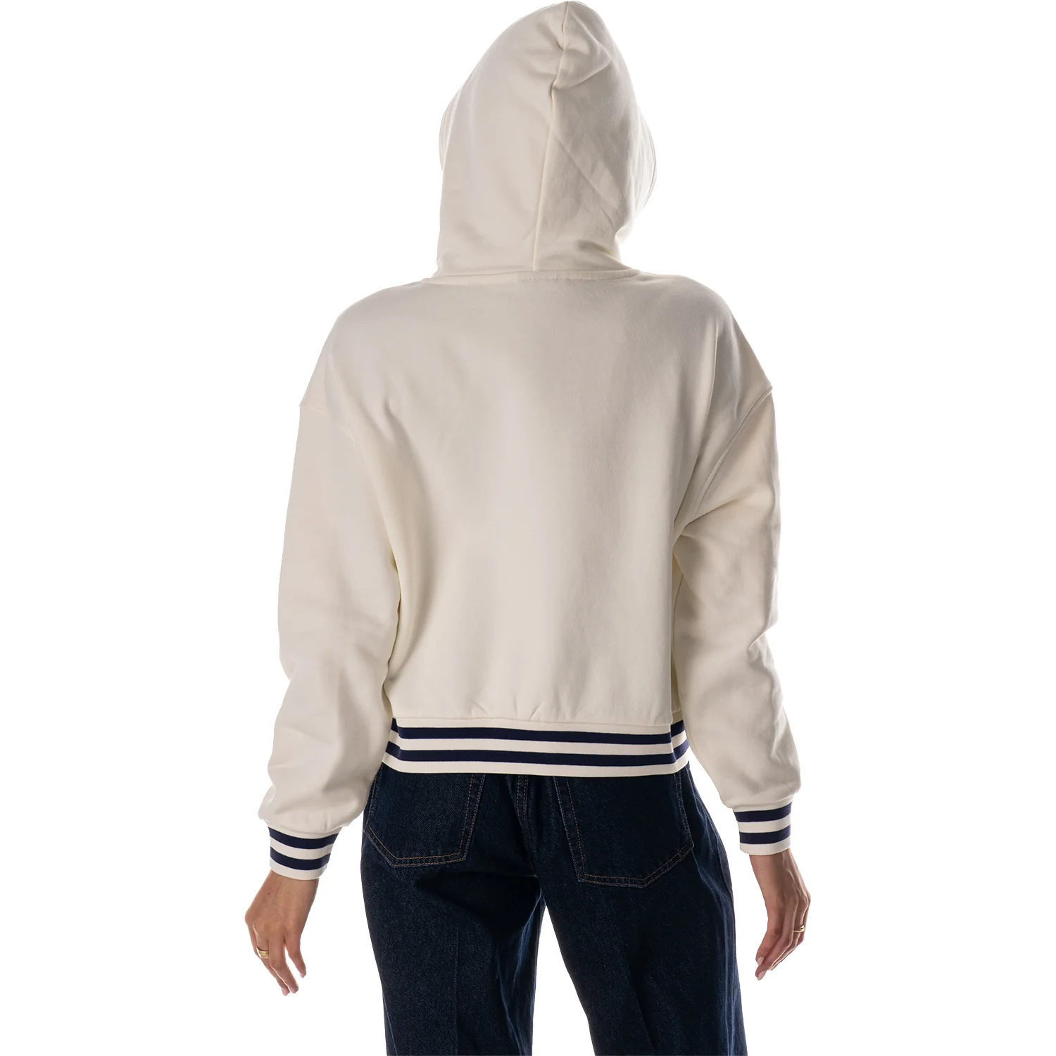 Michigan Wolverines Women's Cropped Football Hoodie - Image 2