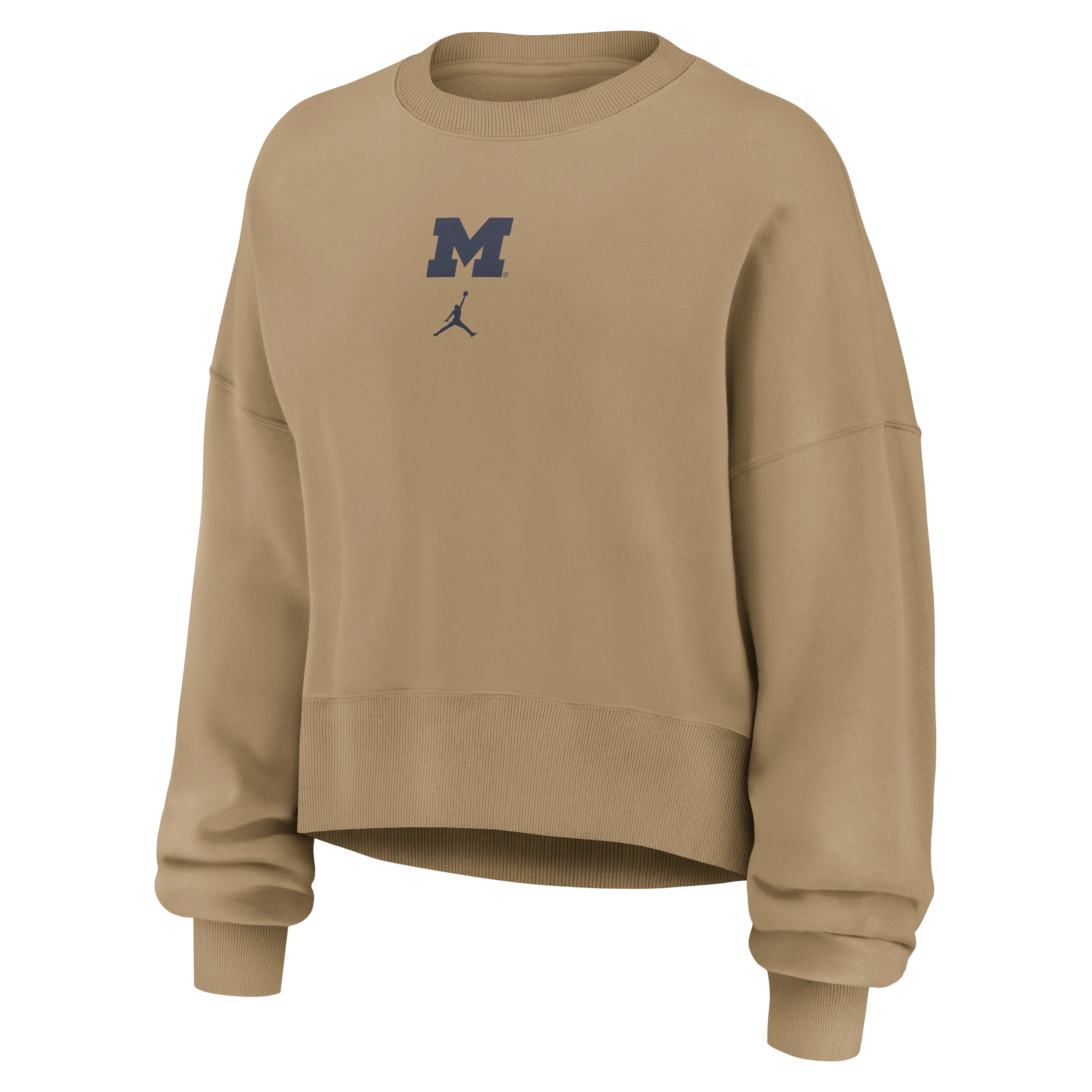 Michigan Wolverines Nike Women's Brown 2-Hit Phoenix Crewneck Sweatshirt