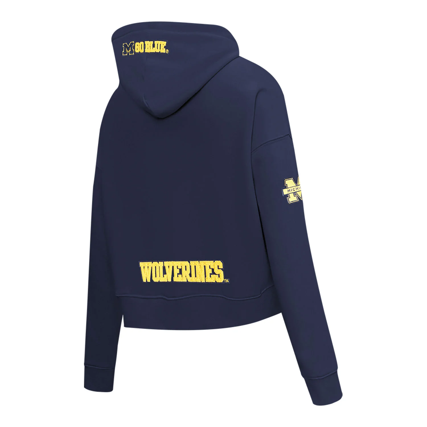 Michigan Wolverines Classic Women's Cropped Fleece Pullover Hoodie - Image 2