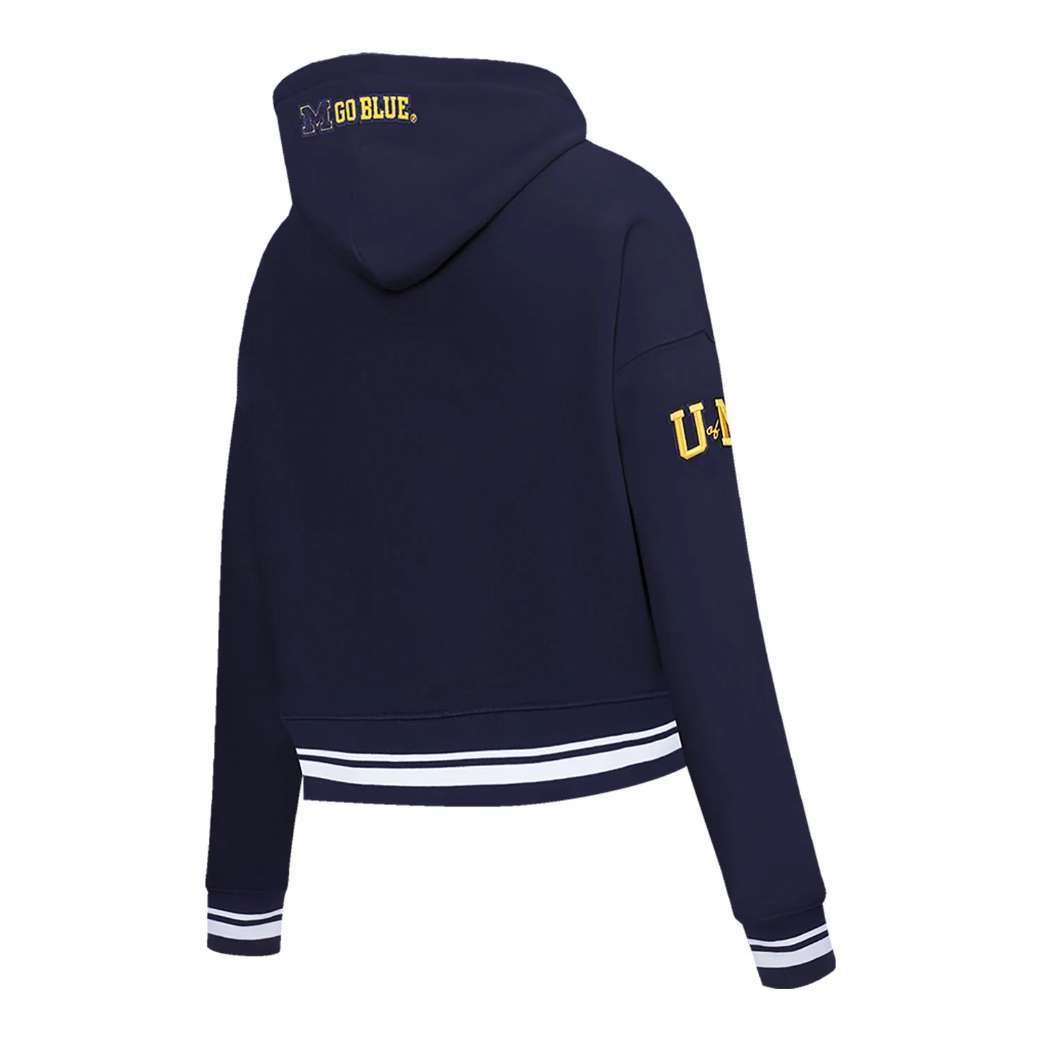 Michigan Wolverines Classic Women's Ribbed Fleece Cropped Pullover Hoodie - Image 2