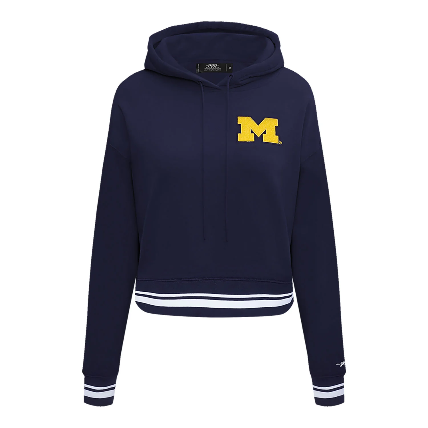 Michigan Wolverines Classic Women's Ribbed Fleece Cropped Pullover Hoodie - Image 3