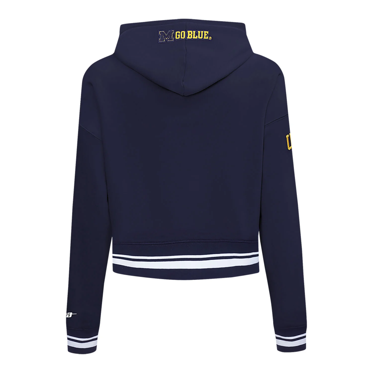 Michigan Wolverines Classic Women's Ribbed Fleece Cropped Pullover Hoodie - Image 4
