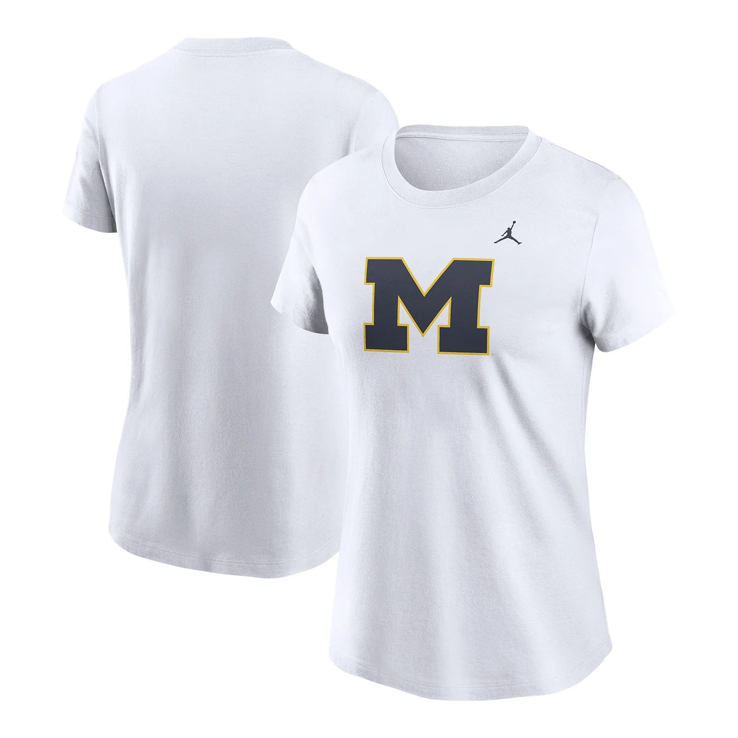 Michigan Wolverines Women's Jordan Brand White Primary Logo T-Shirt - Image 3