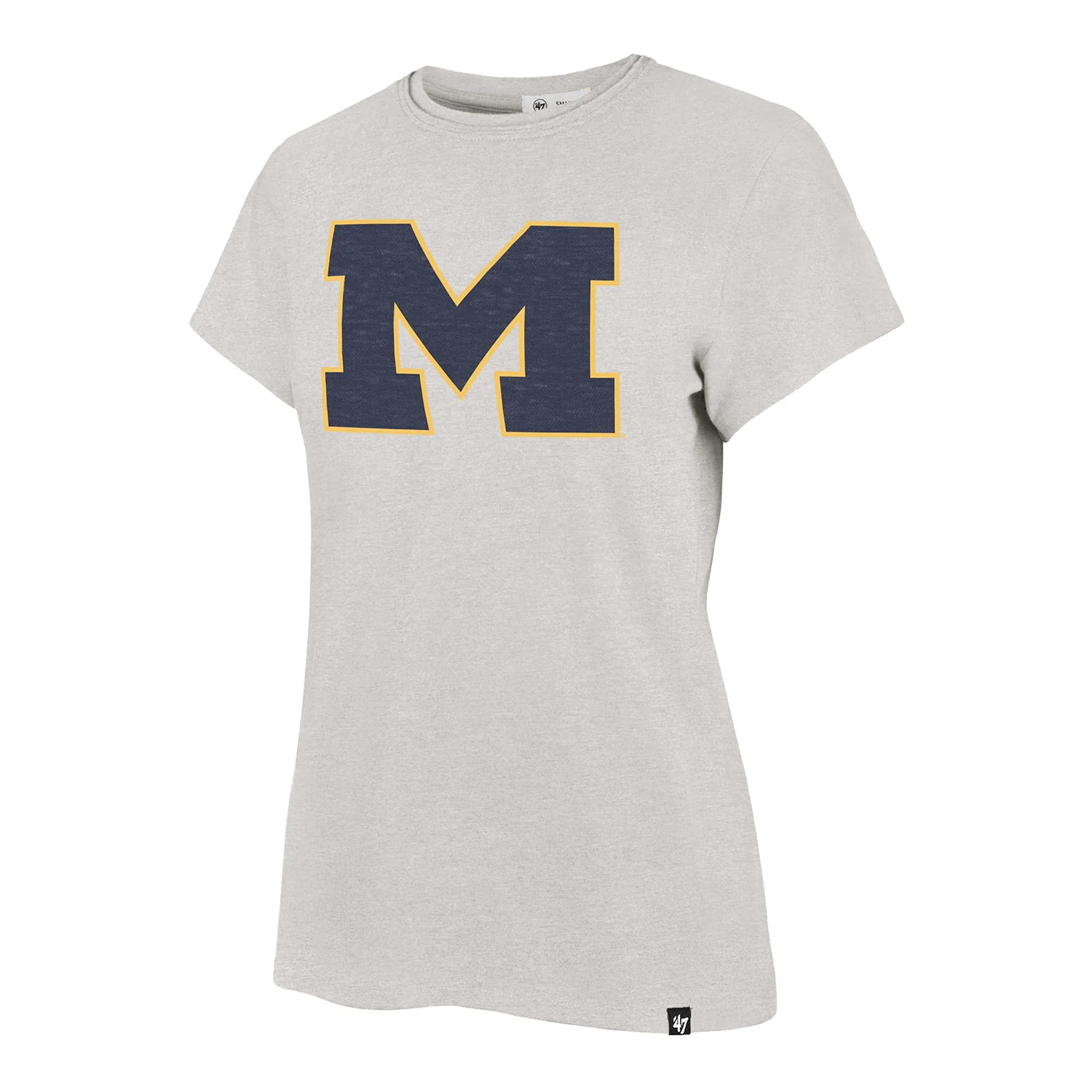 Michigan Wolverines Women's Gray '47 Brand Primary Logo Frankie T-Shirt