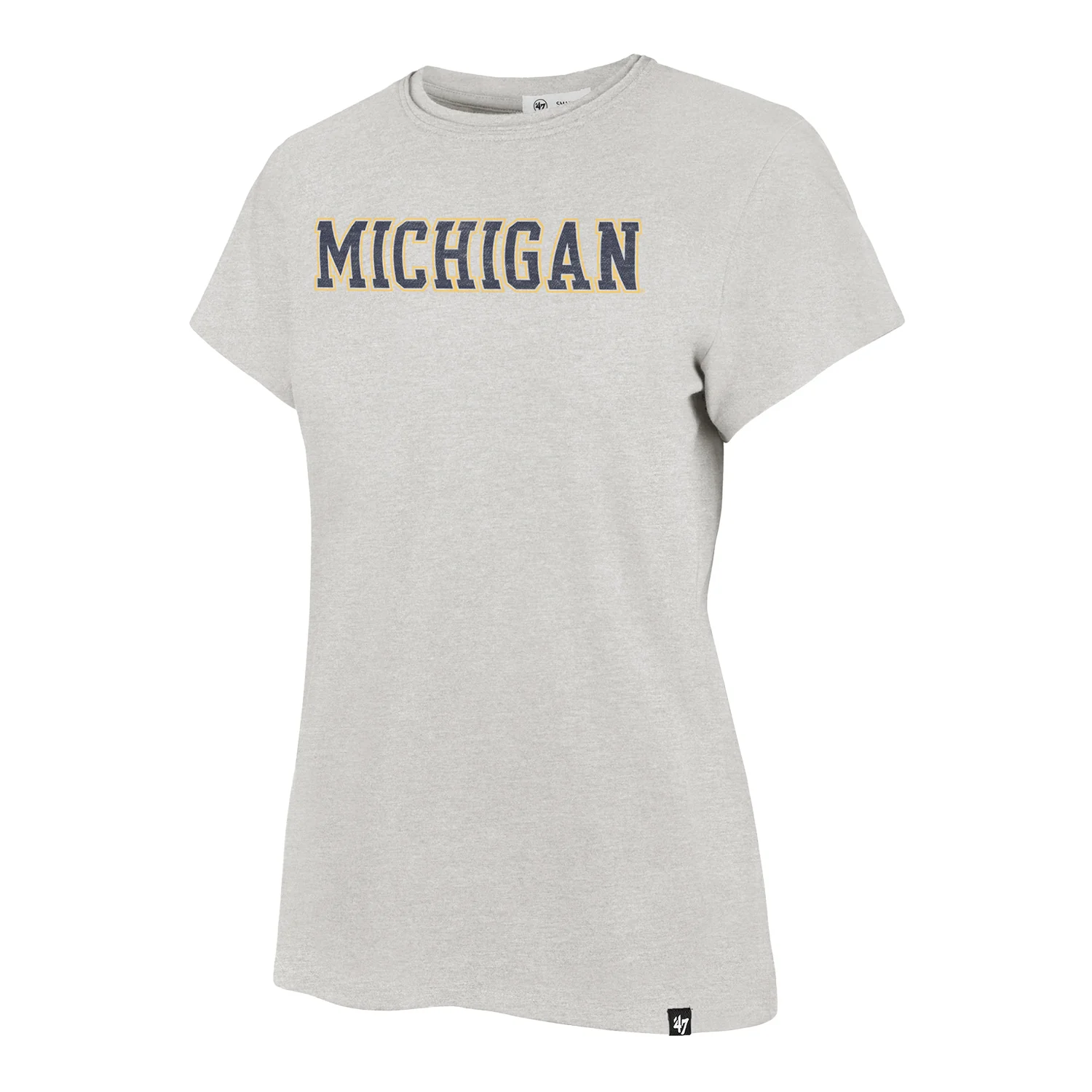 Michigan Wolverines Women's Gray '47 Brand Wordmark Frankie T-Shirt