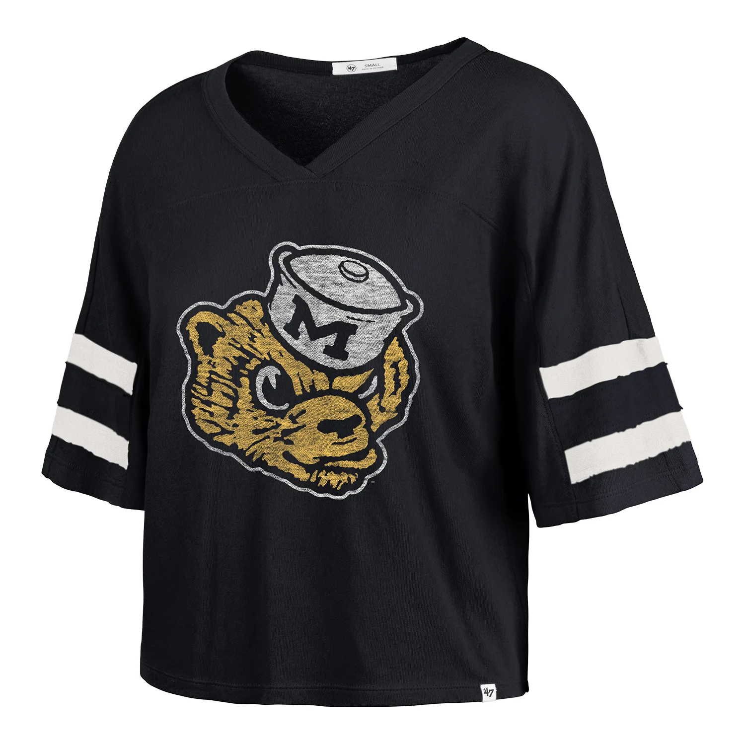 Michigan Wolverines 47 Brand Women's Navy Premier Scout Crop Tee