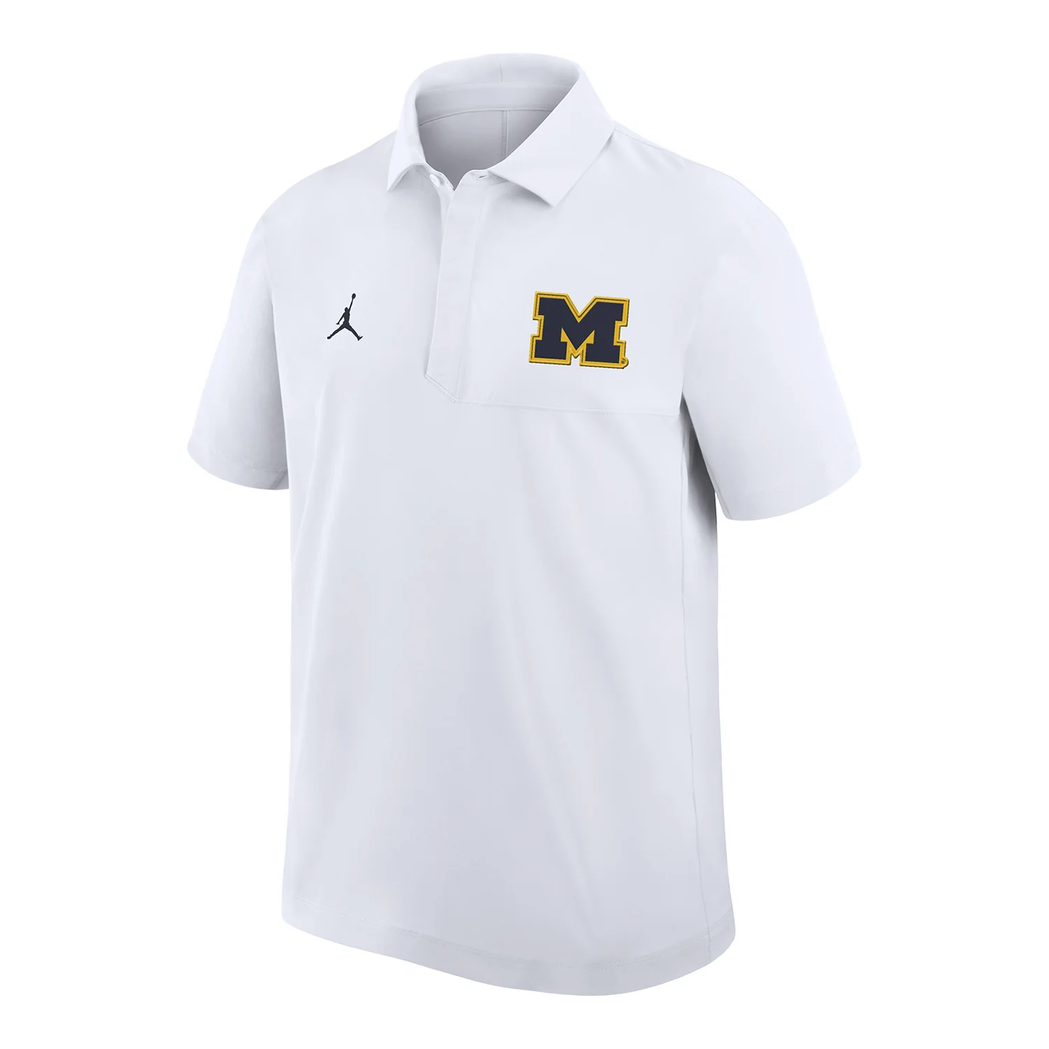 Michigan Wolverines Jordan White Woven Polo