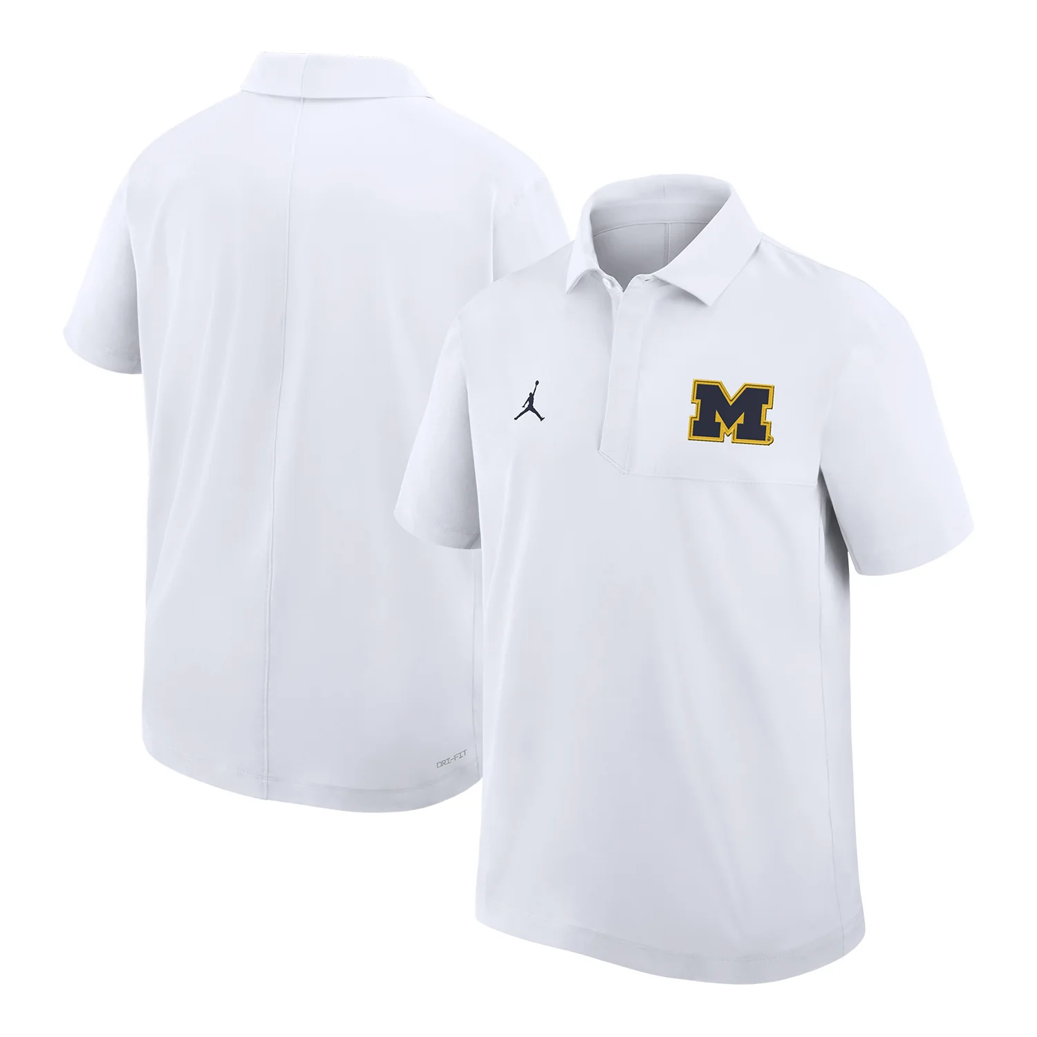 Michigan Wolverines Jordan White Woven Polo - Image 3
