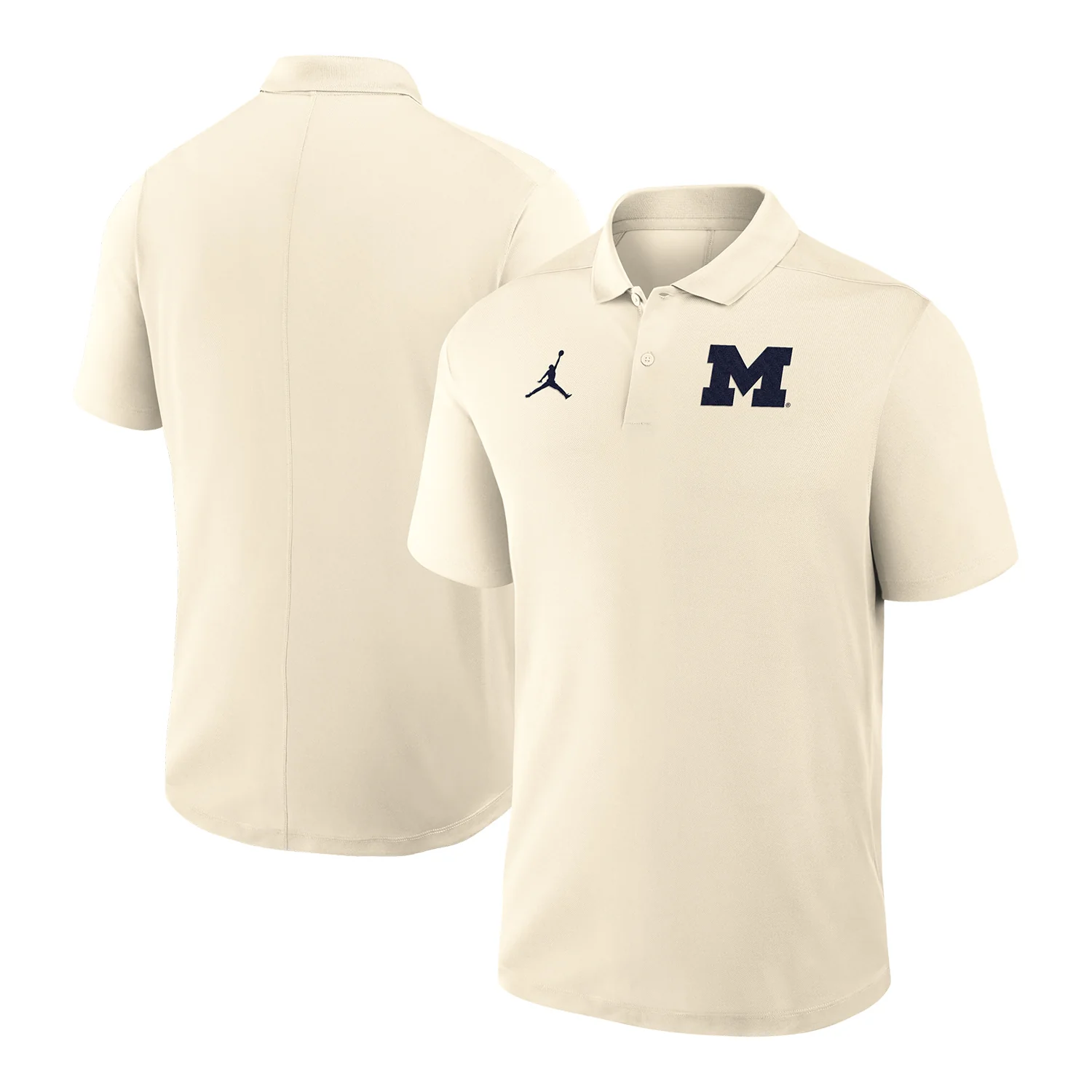 Michigan Wolverines Nike Jordan Tan Victory Polo - Image 3