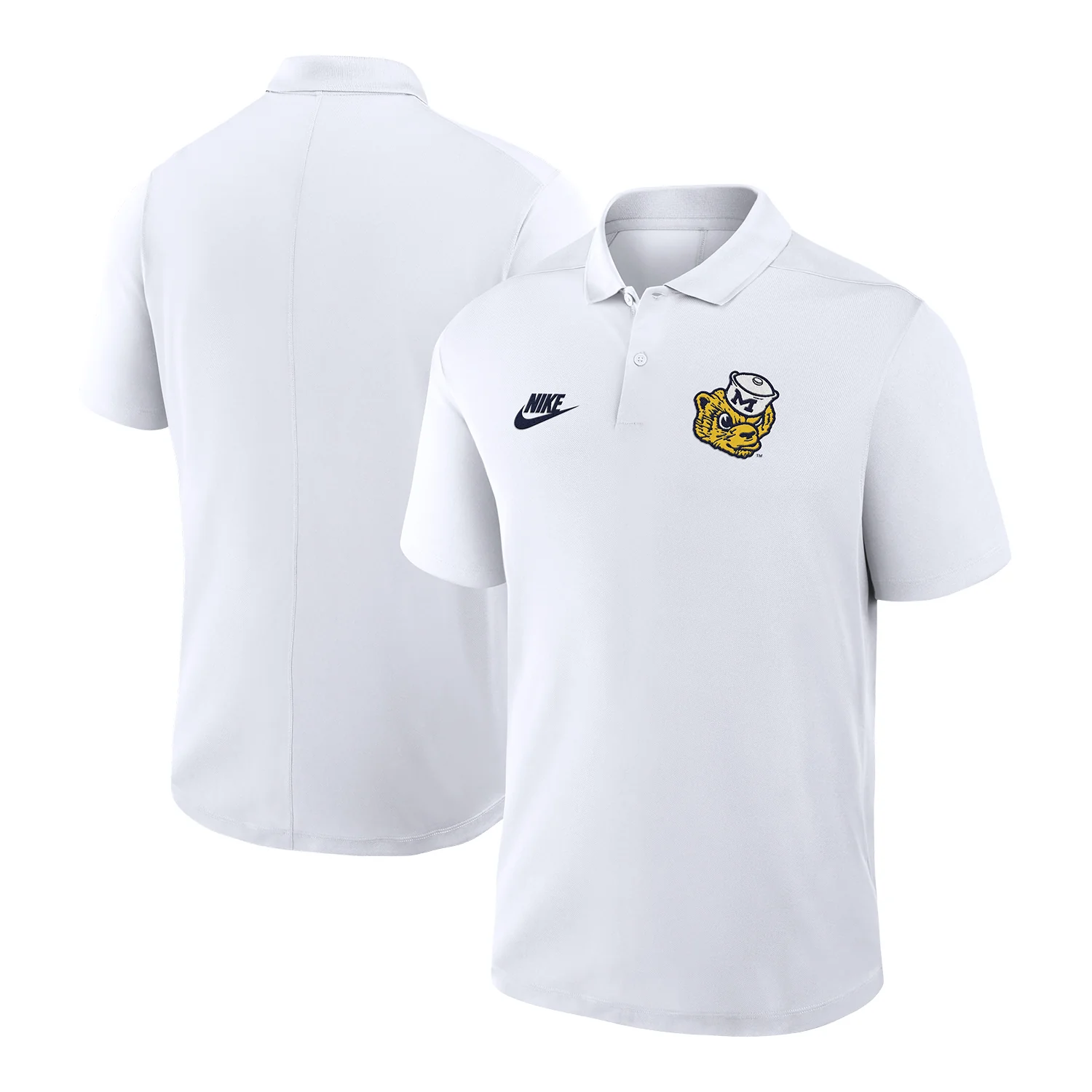 Michigan Wolverines Jordan Nike Victory Vault White Polo - Image 3