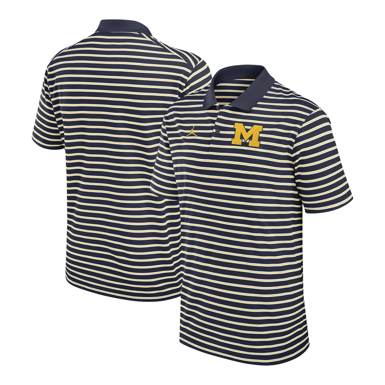 Michigan Wolverines Nike Jordan Striped Logo Polo - Image 3