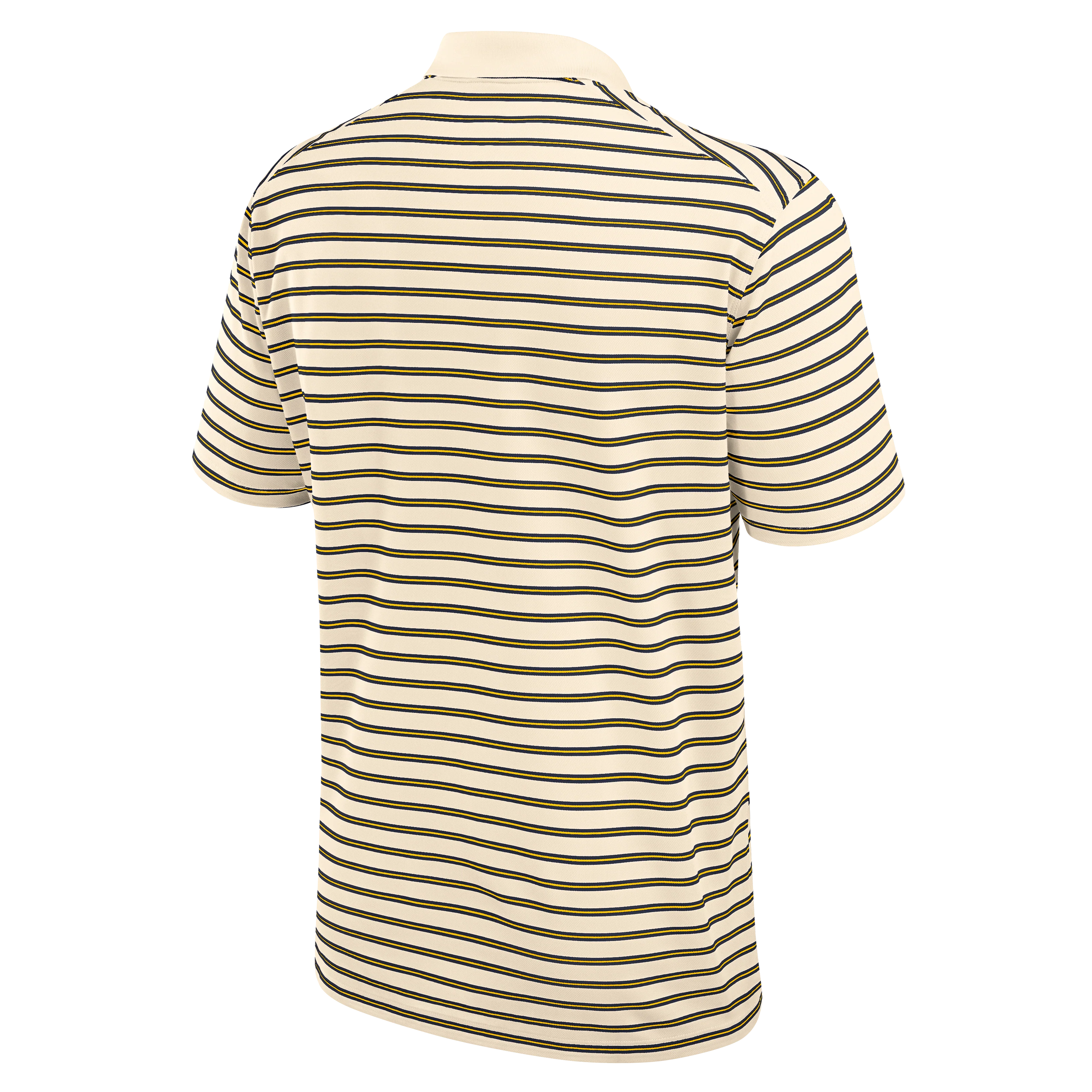 Michigan Wolverines Jordan Primary Logo Cream Striped Polo - Image 2
