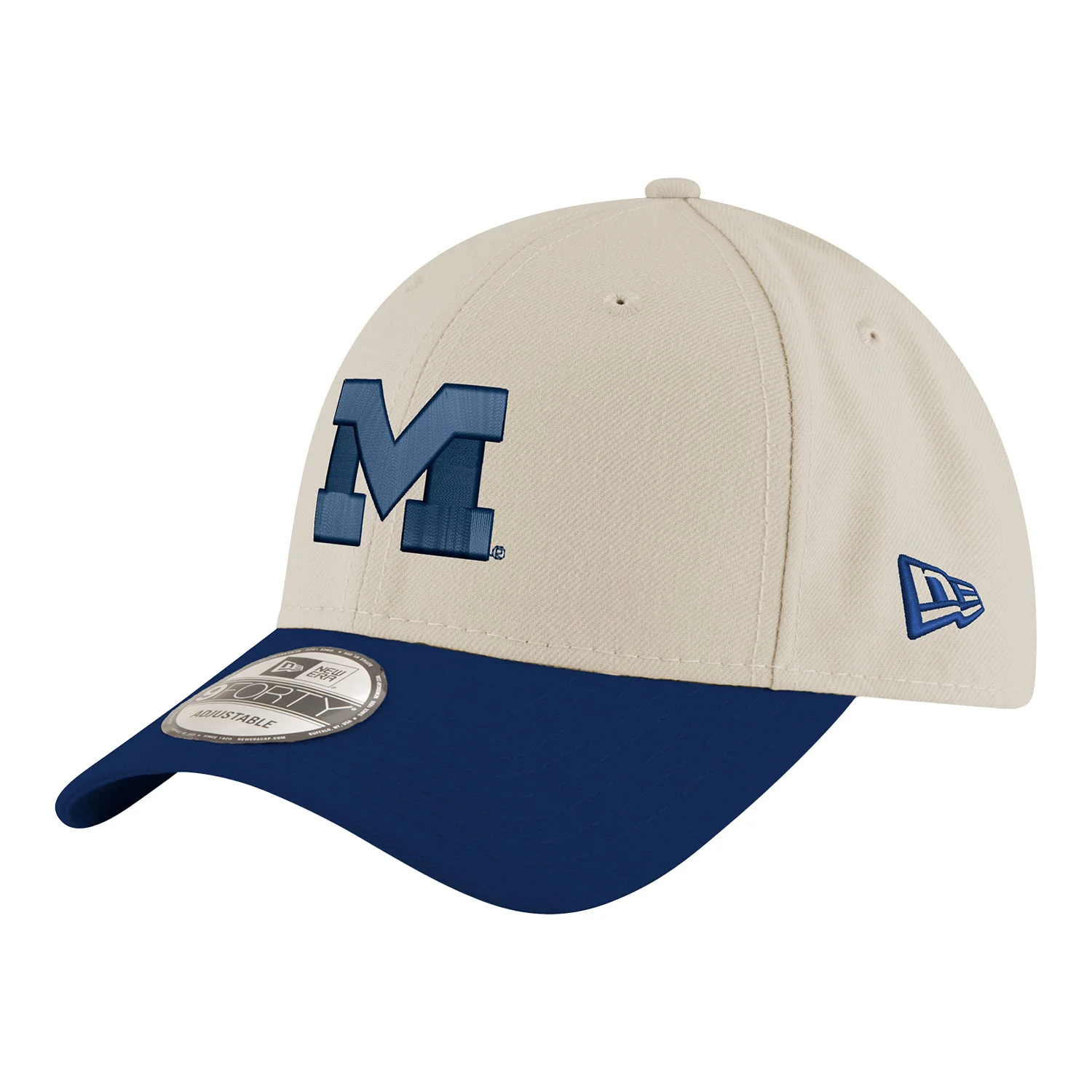 Michigan Wolverines Primary Logo Two Tone Adjustable White Hat