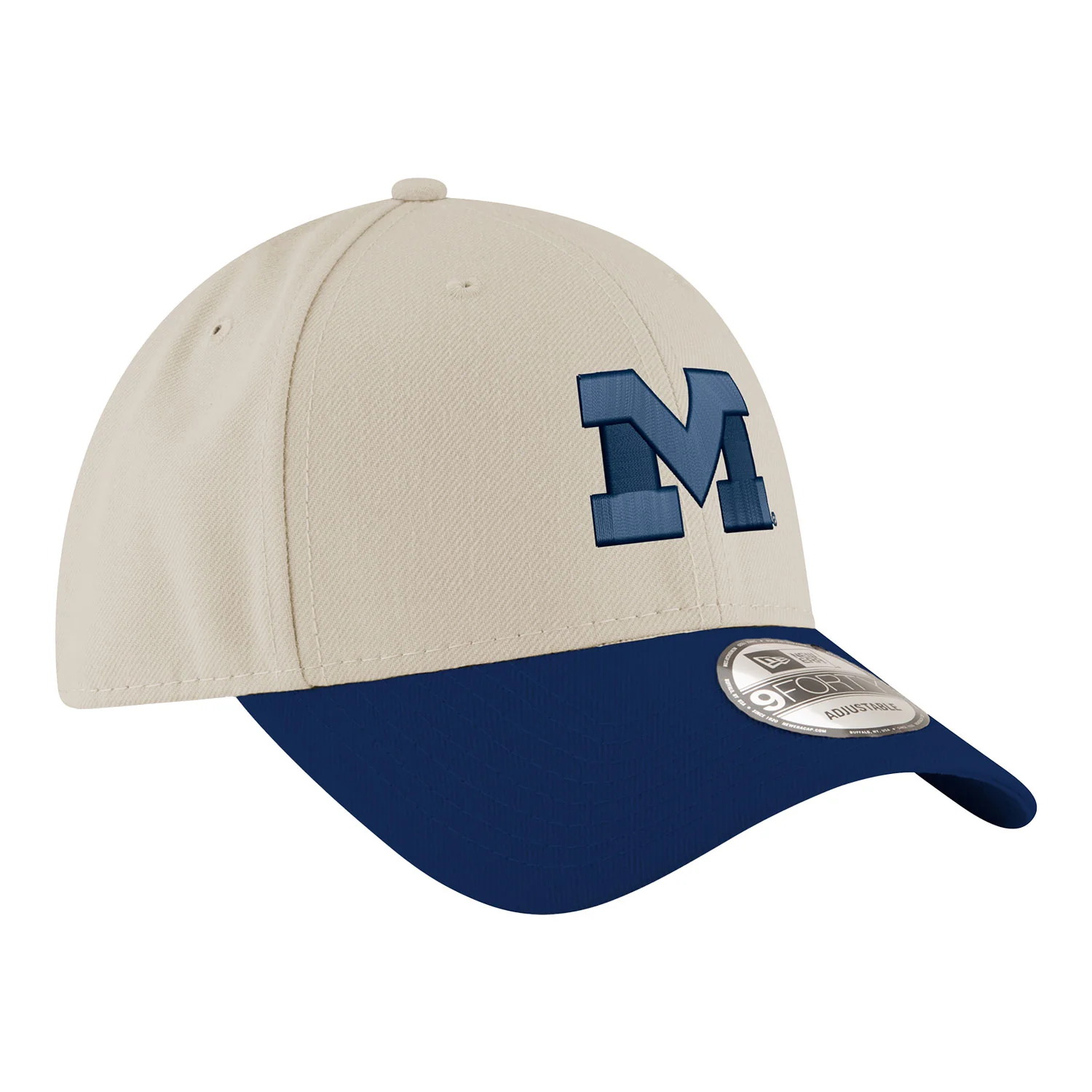Michigan Wolverines Primary Logo Two Tone Adjustable White Hat - Image 2