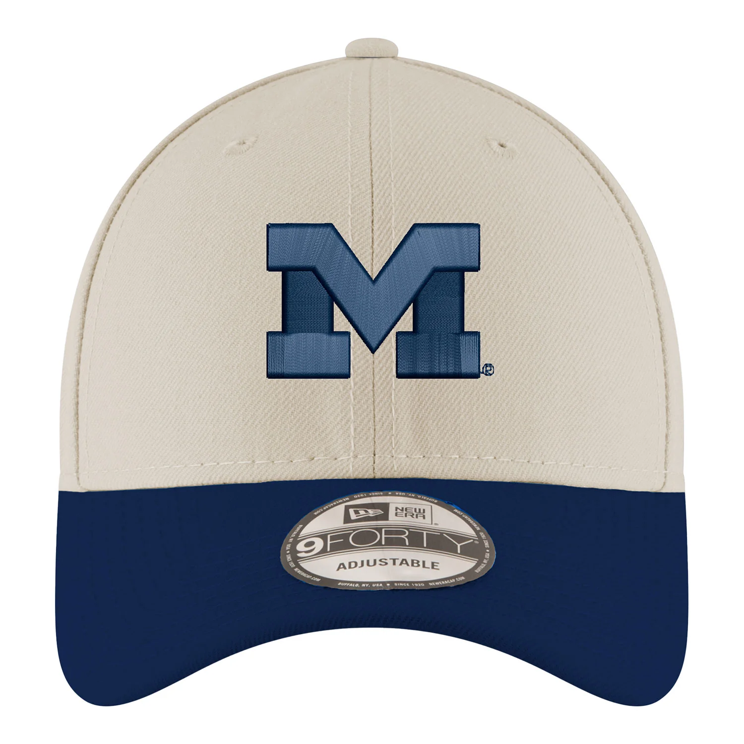 Michigan Wolverines Primary Logo Two Tone Adjustable White Hat - Image 3