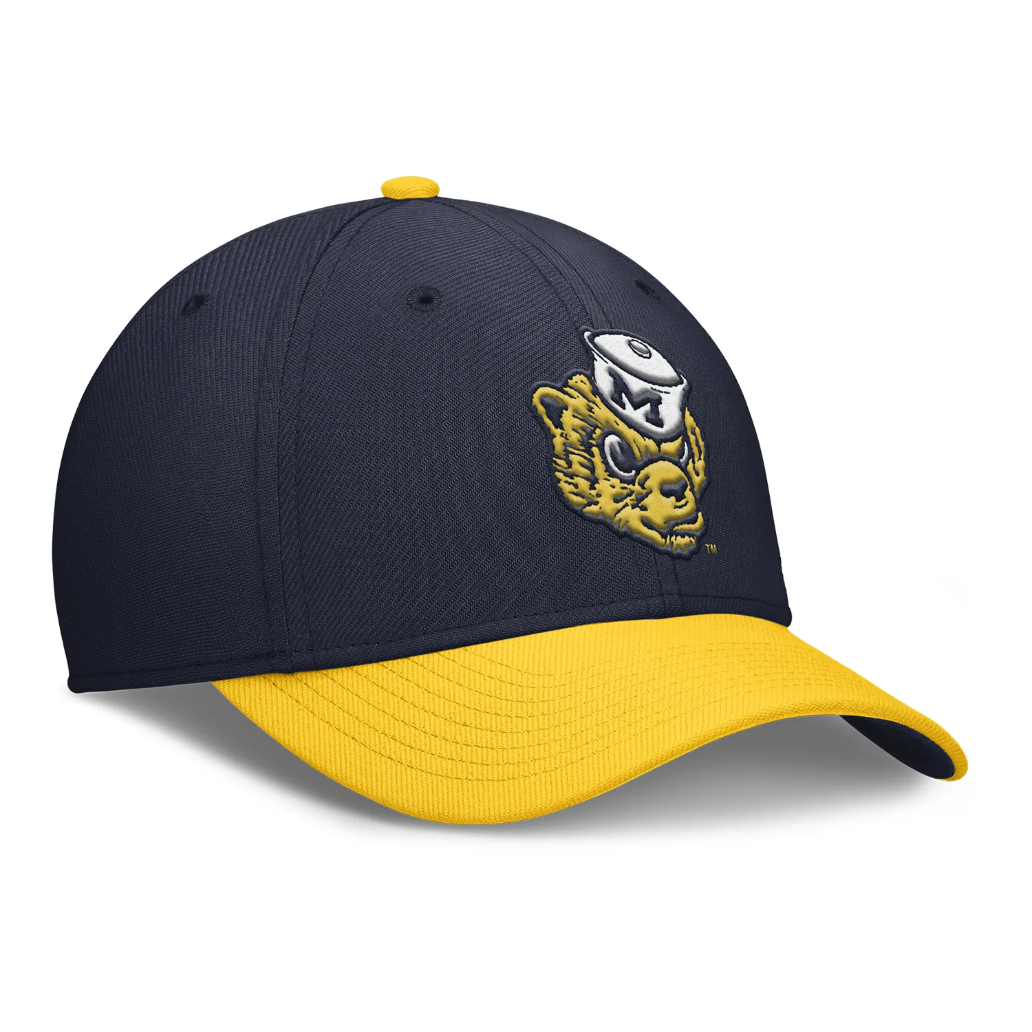 Michigan Wolverines Nike Vault Flex Stretch Navy Hat - Image 2