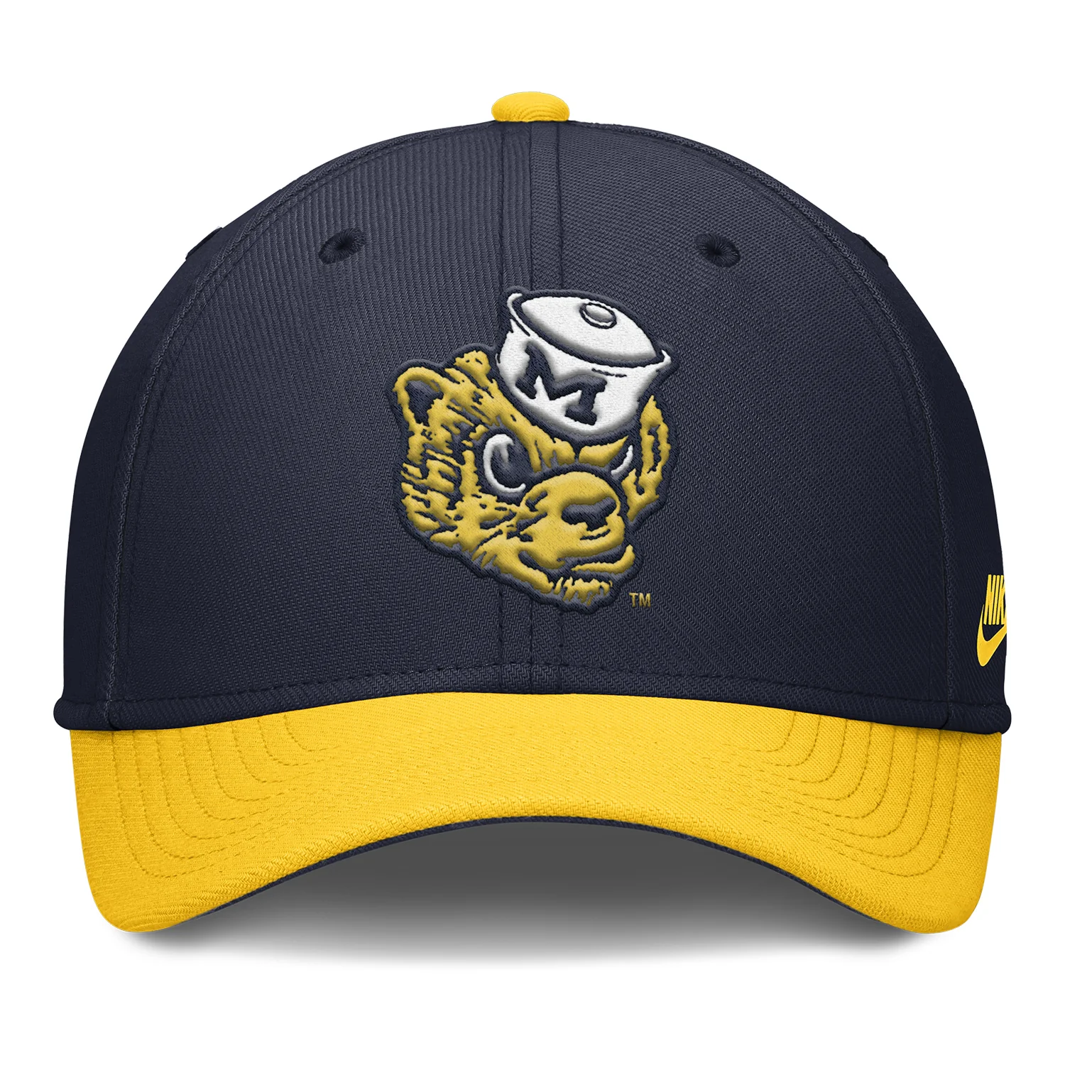 Michigan Wolverines Nike Vault Flex Stretch Navy Hat - Image 3