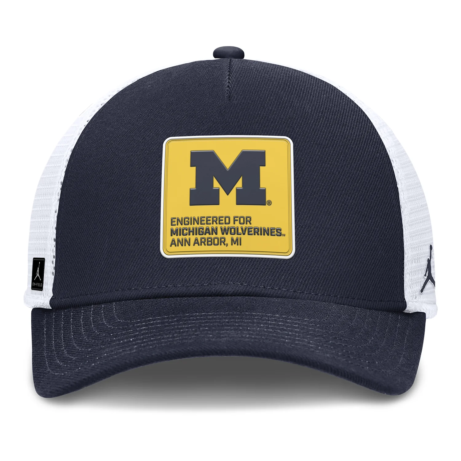 Michigan Wolverines Nike Jordan Rise Trucker Patch Hat - Image 3