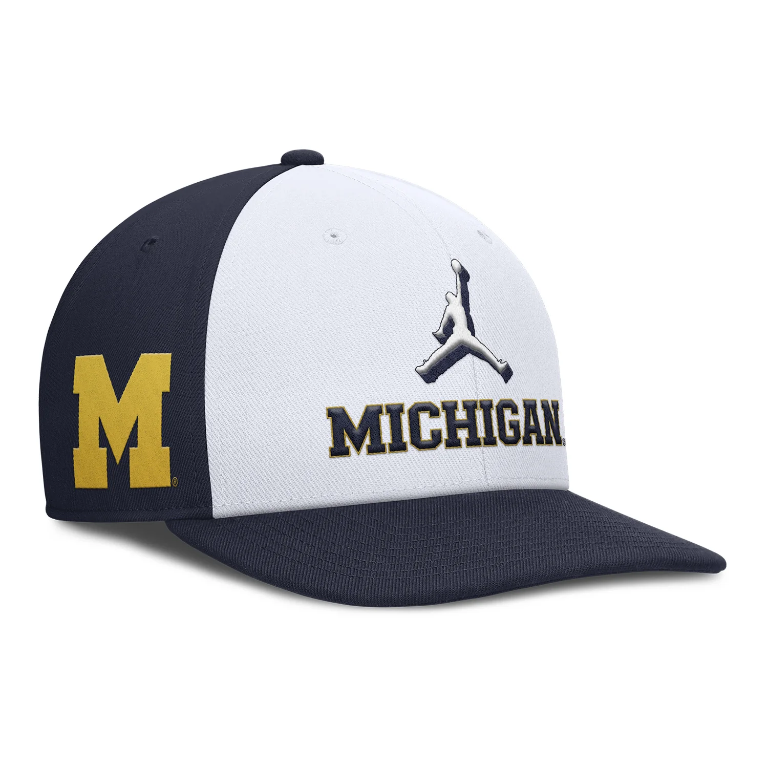 Michigan Wolverines White and Navy Snapback Pro Primetime Hat