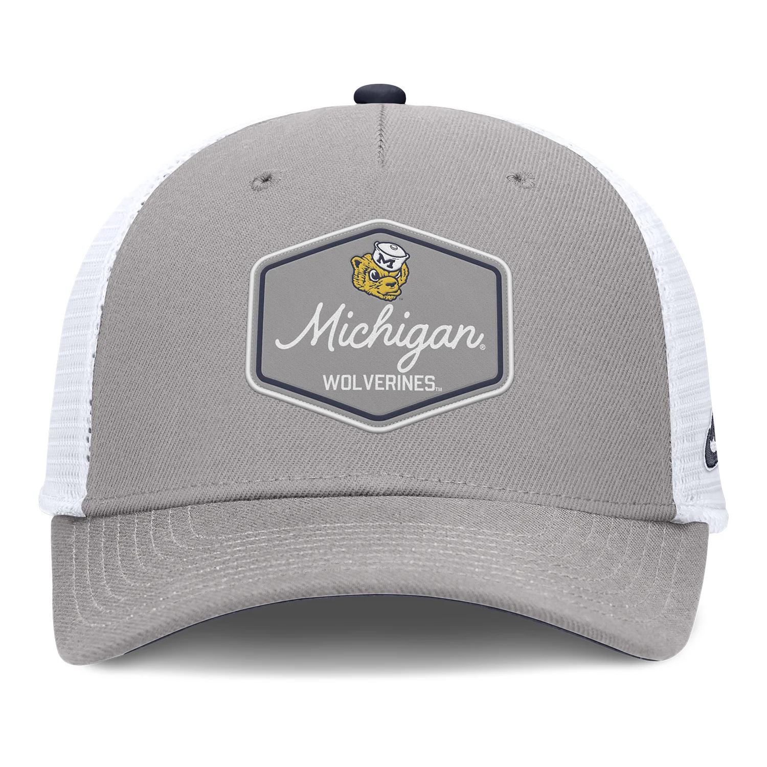 Michigan Wolverines Nike Grey Legacy Trucker Hat - Image 3